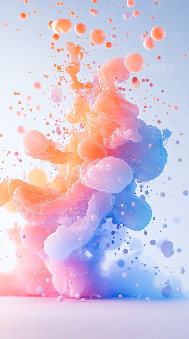 高清大图下载【趣麦麦图】色彩流动抽象艺术背景