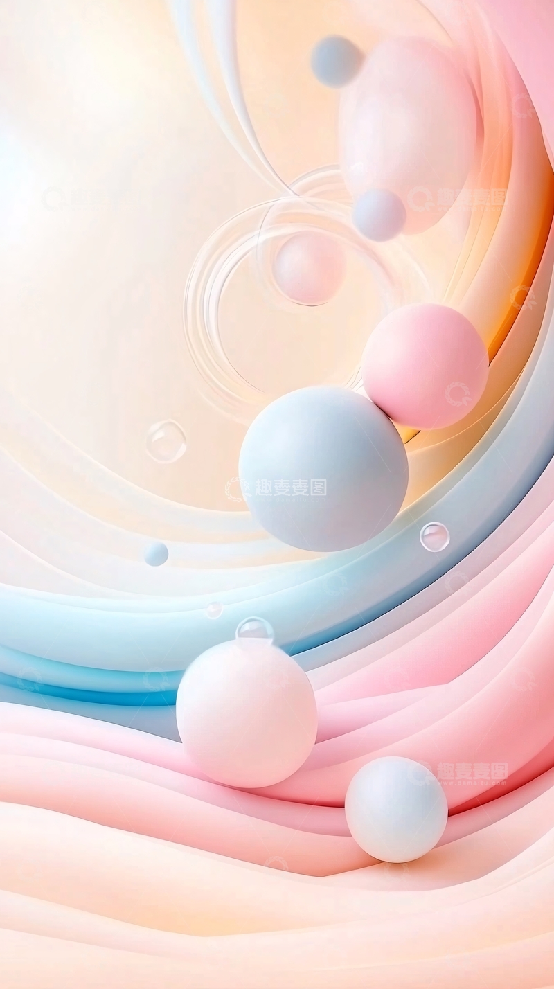 高清大图下载【趣麦麦图】抽象几何球体背景图