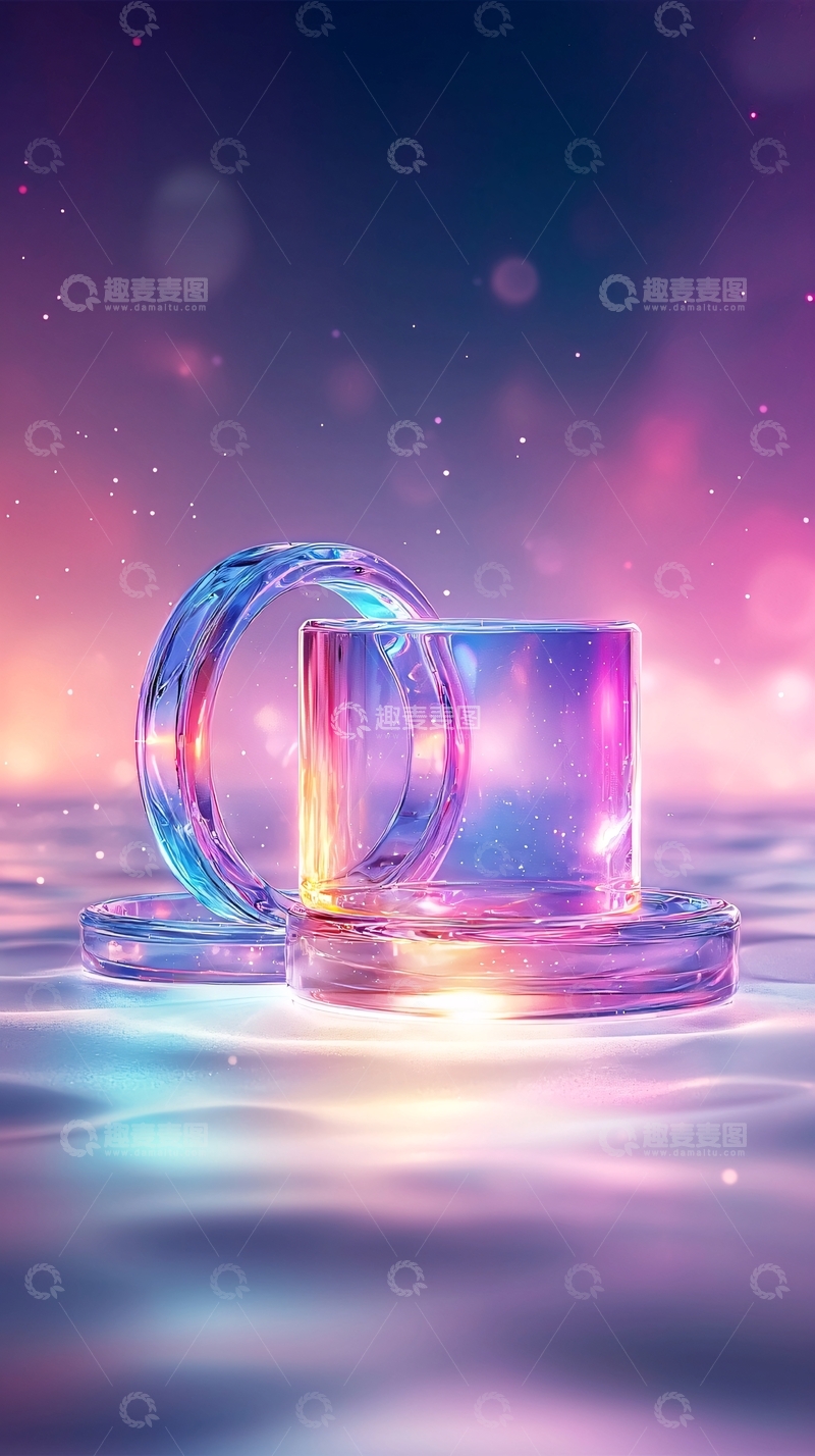 高清大图下载【趣麦麦图】梦幻水晶杯背景图