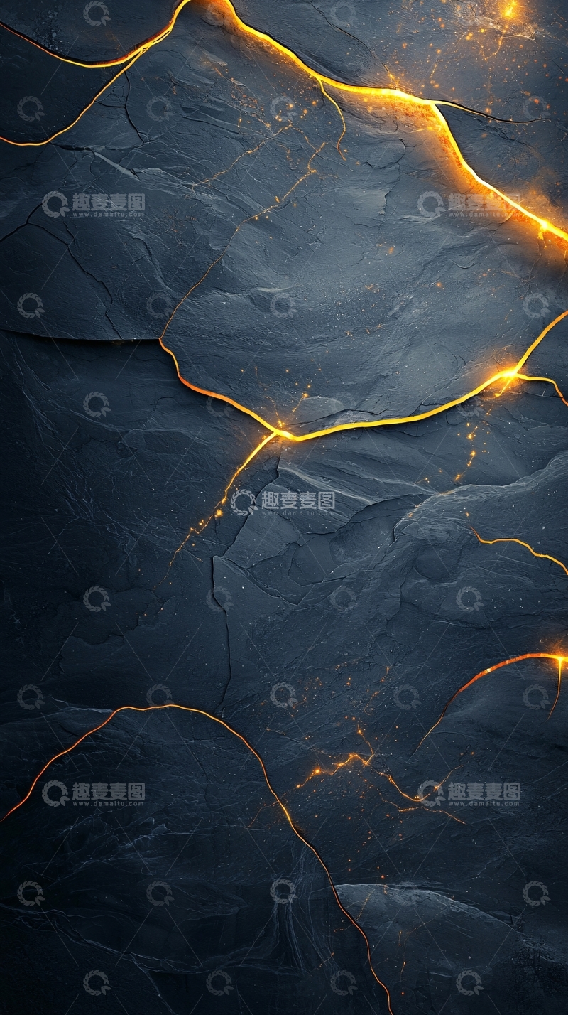 高清大图下载【趣麦麦图】裂纹中的火焰光芒