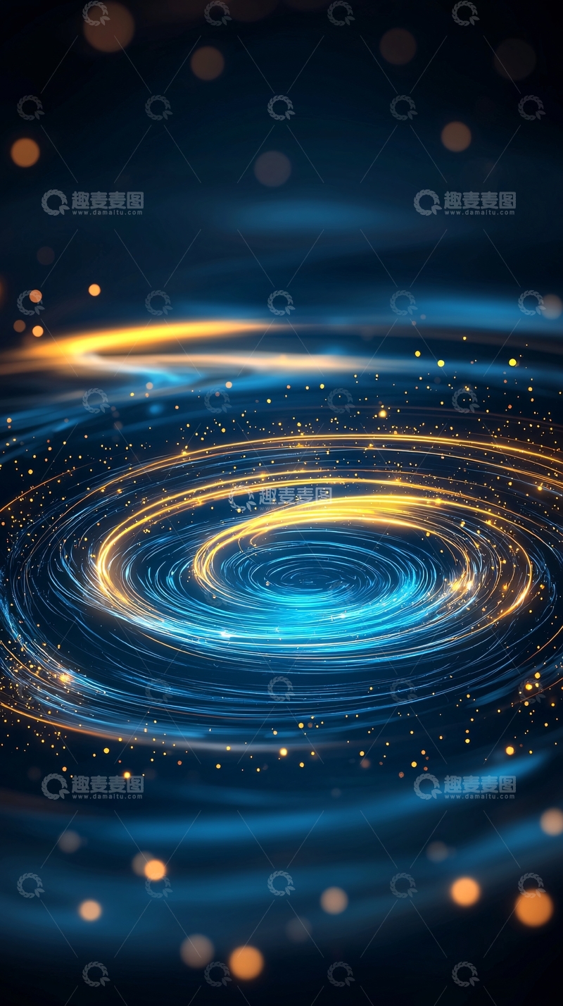 高清大图下载【趣麦麦图】蓝色光圈动态效果背景图