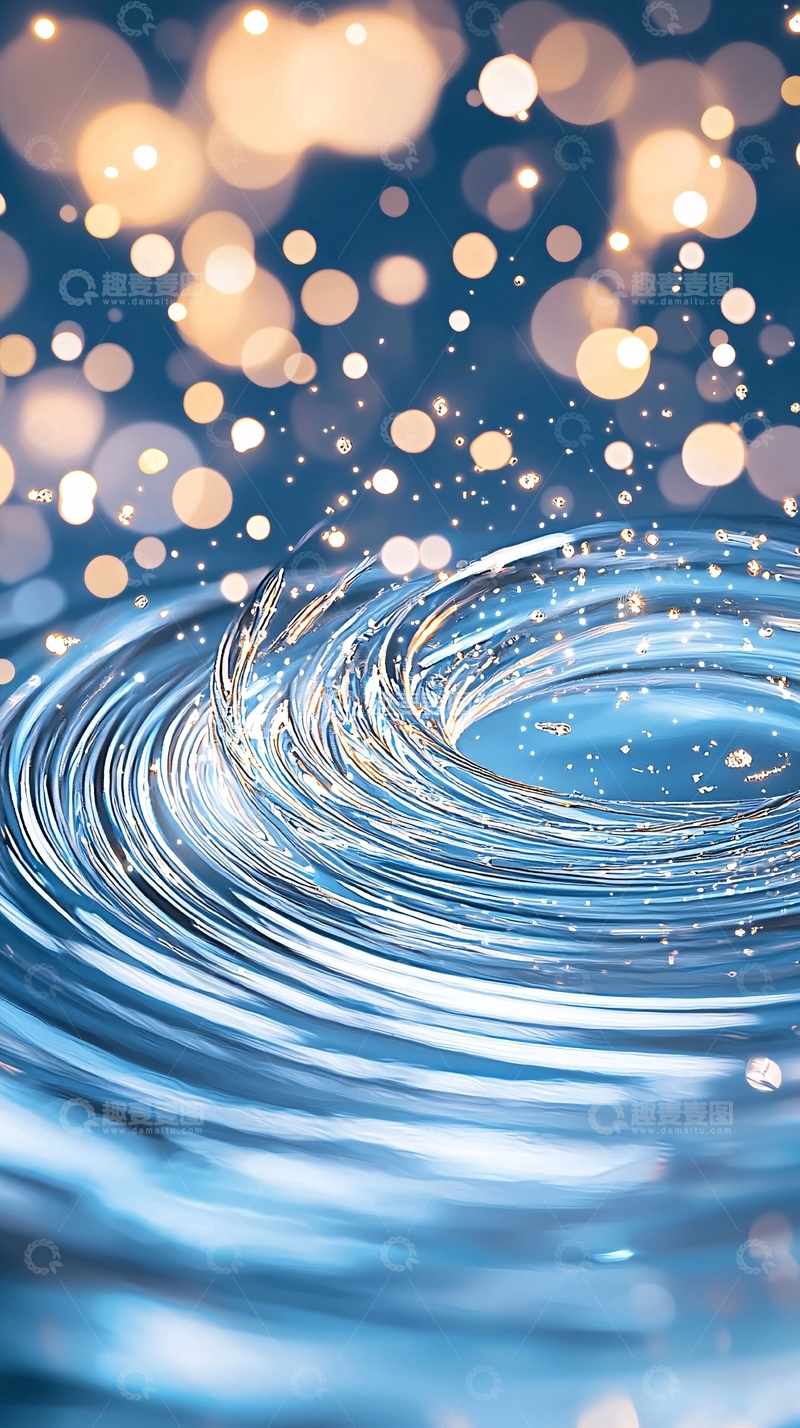 高清大图下载【趣麦麦图】水波涟漪光斑背景