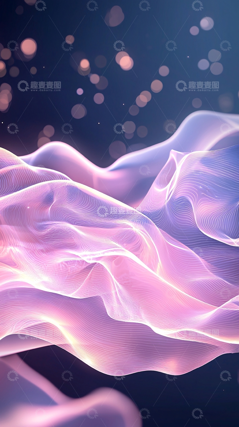 高清大图下载【趣麦麦图】梦幻波浪抽象艺术背景