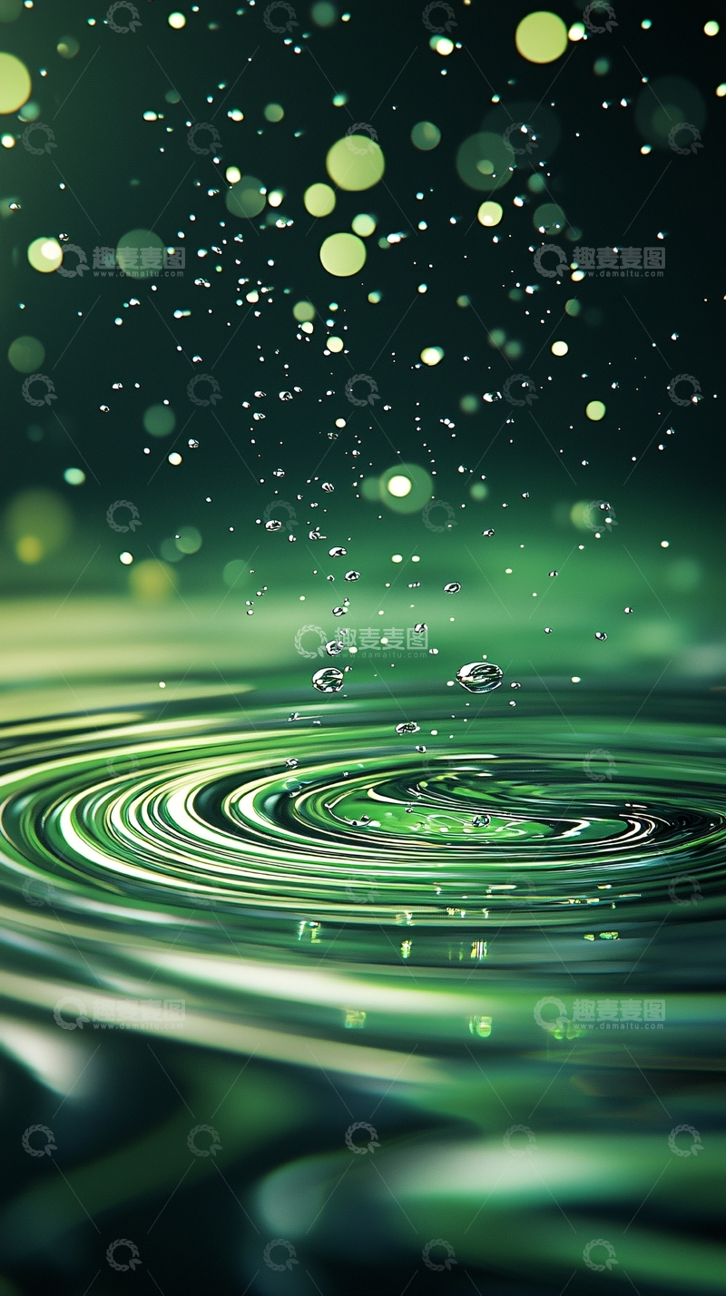 高清大图下载【趣麦麦图】水滴涟漪光影效果