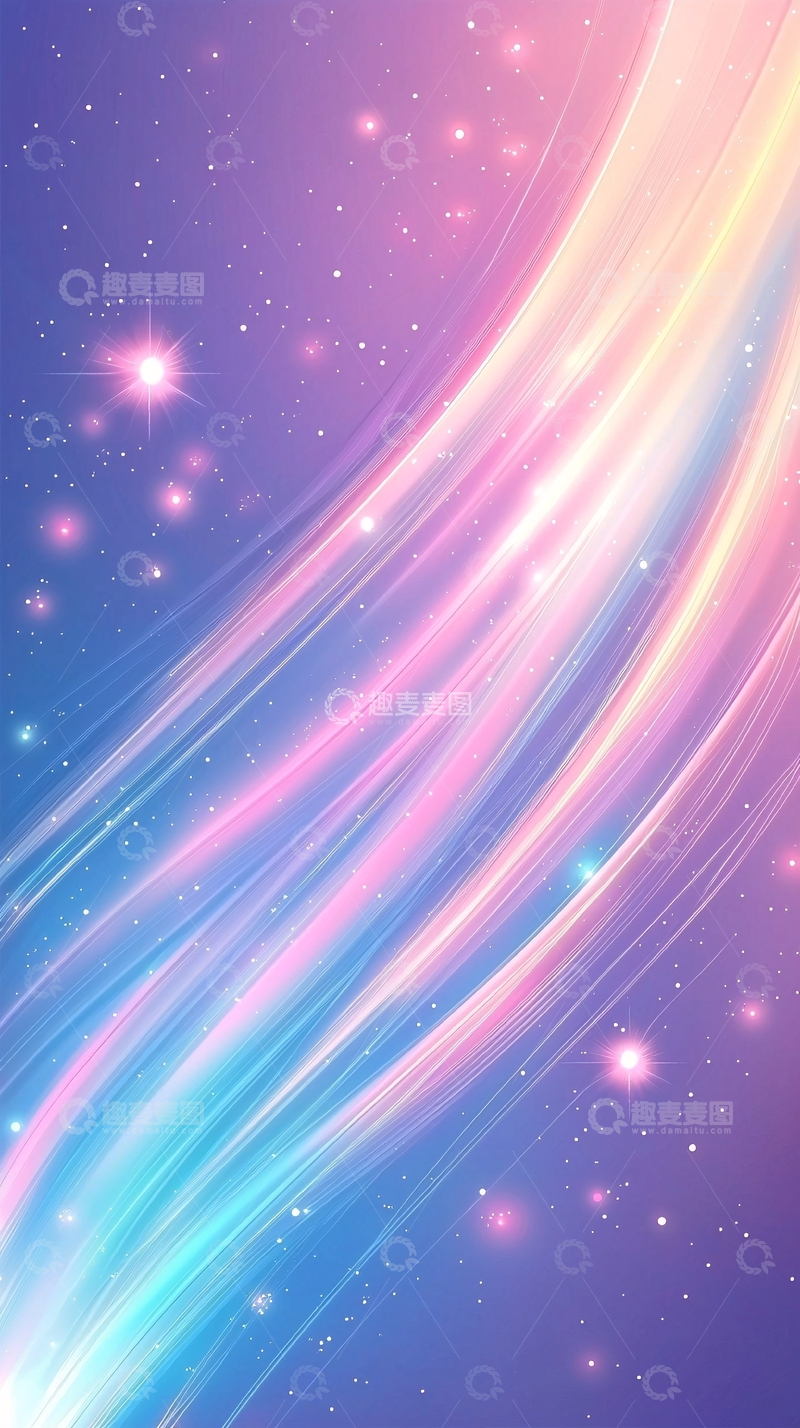 高清大图下载【趣麦麦图】梦幻星空流光背景图