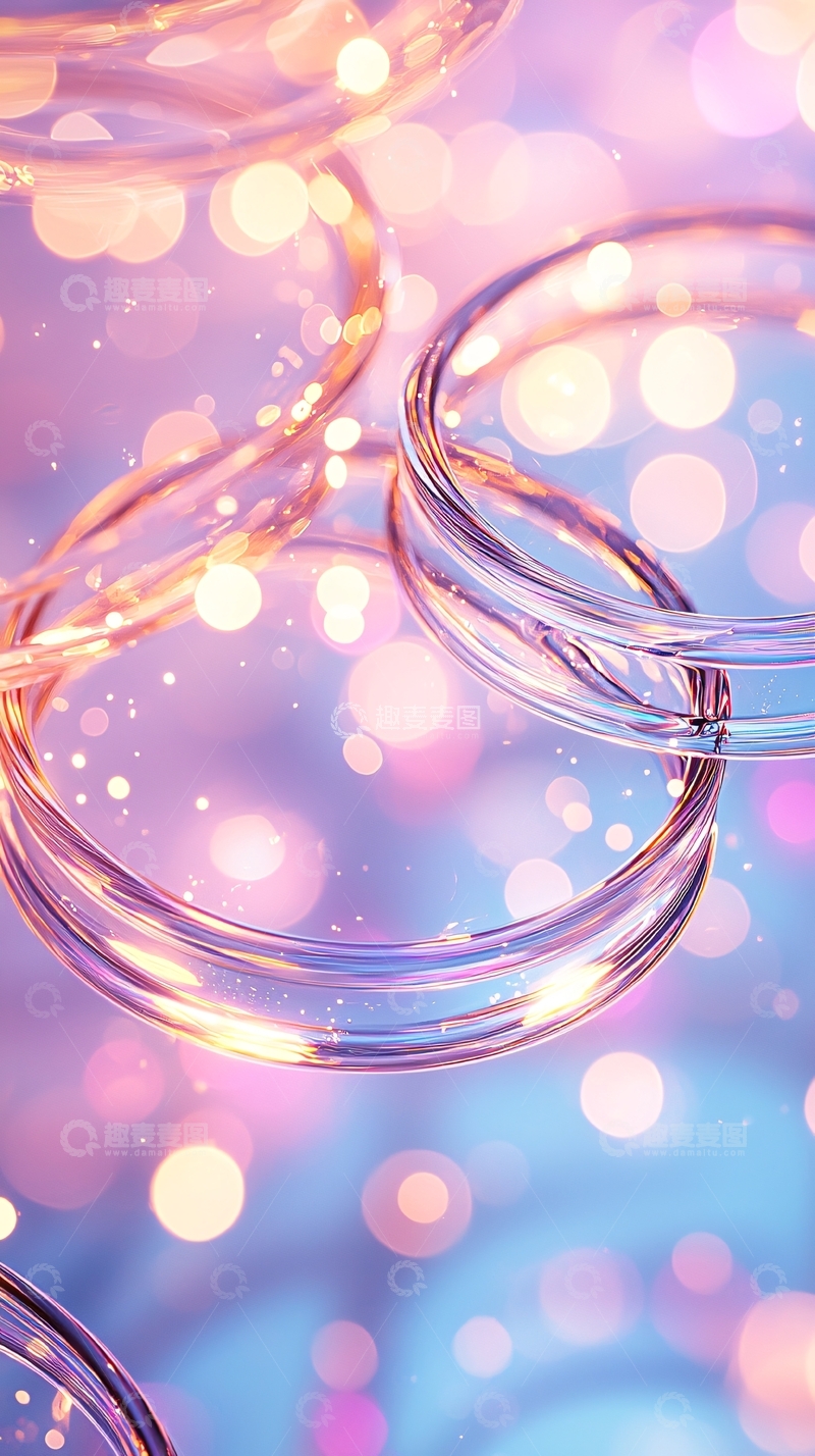 高清大图下载【趣麦麦图】梦幻光圈玻璃线背景