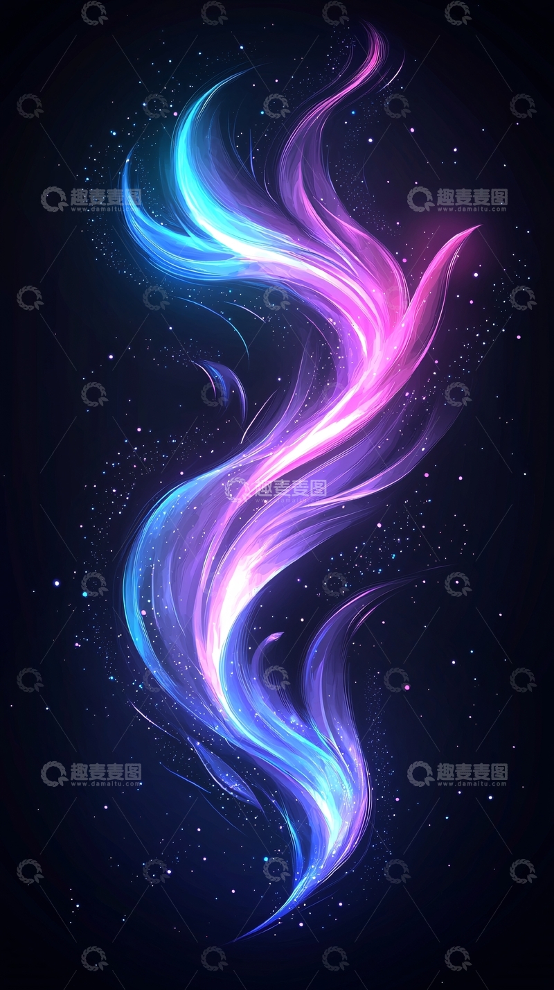 高清大图下载【趣麦麦图】梦幻星空流动光效背景图