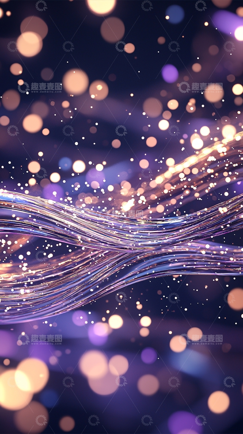 高清大图下载【趣麦麦图】光缆与粒子动态背景