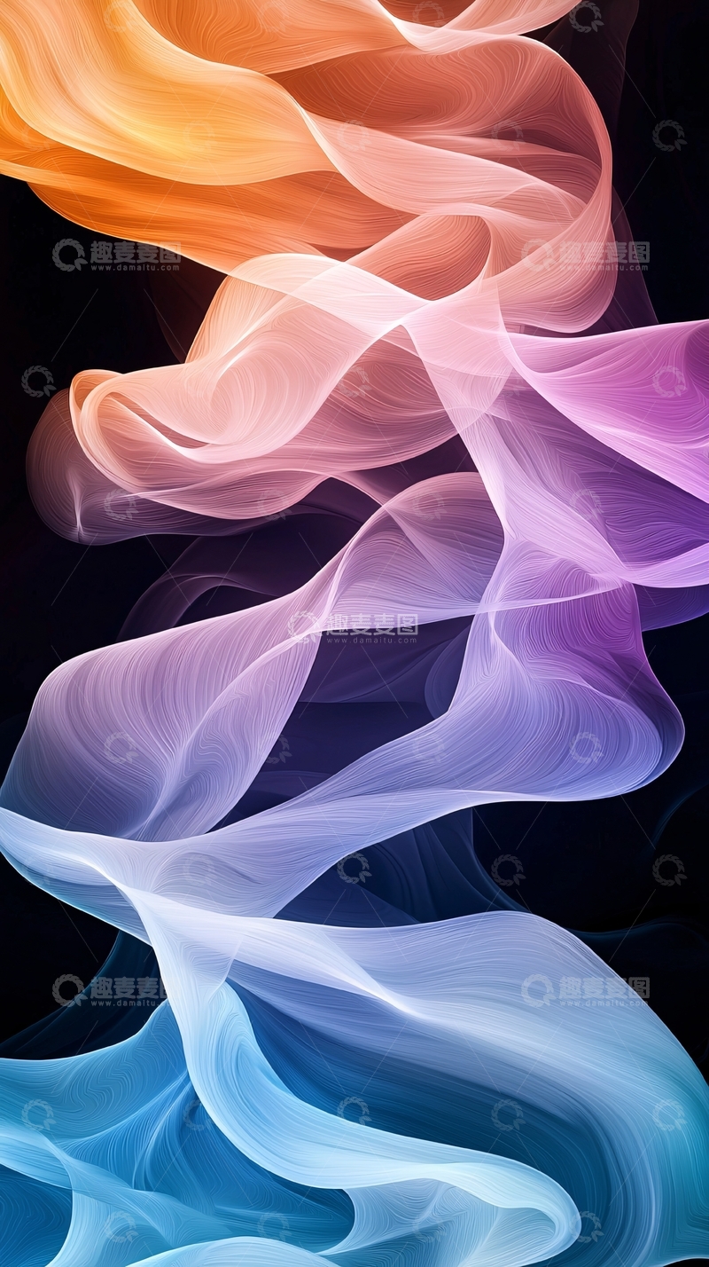 高清大图下载【趣麦麦图】抽象流动线条艺术背景