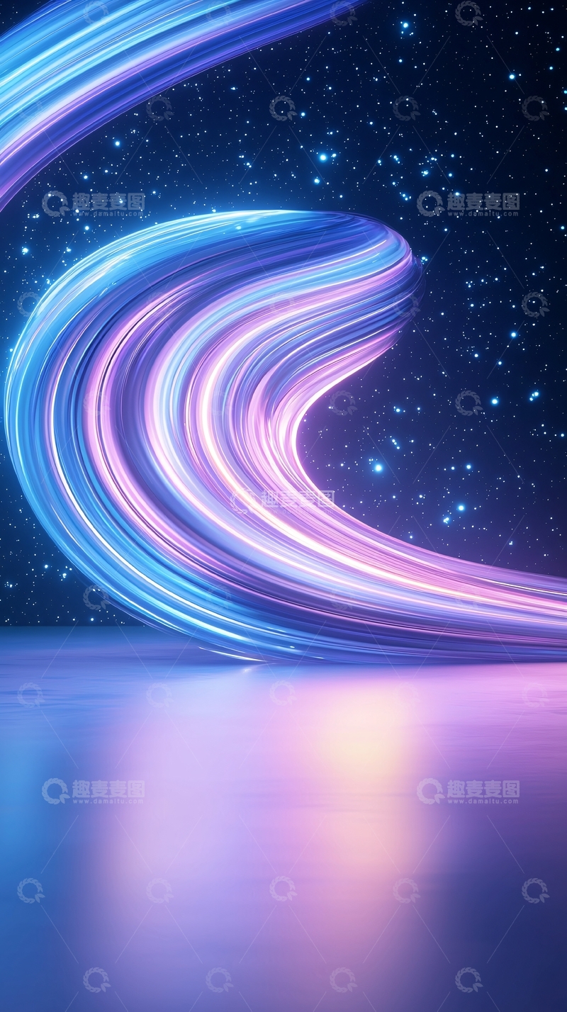 高清大图下载【趣麦麦图】光速流动星空背景