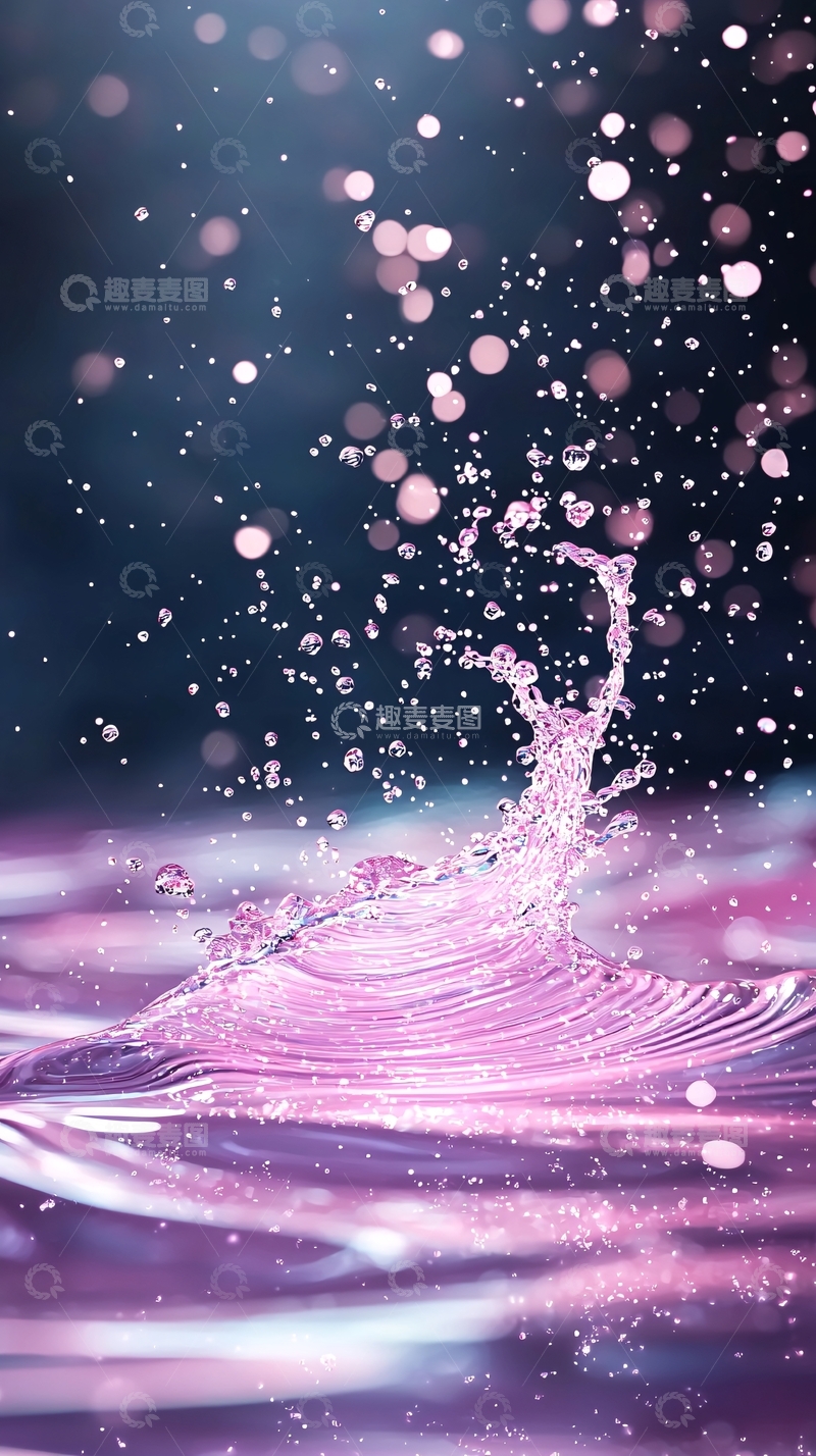 高清大图下载【趣麦麦图】梦幻水花动态壁纸