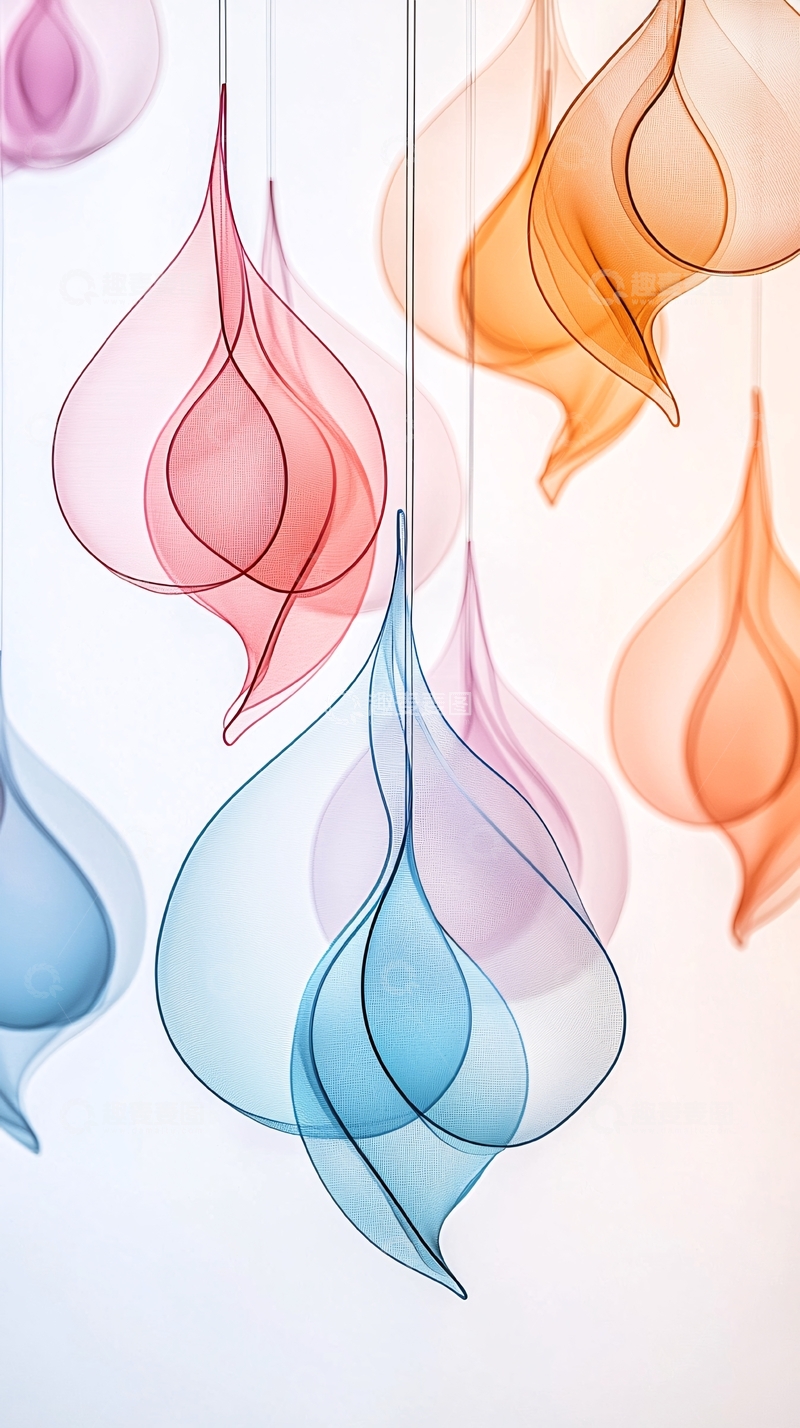 高清大图下载【趣麦麦图】彩色吊灯艺术挂饰设计