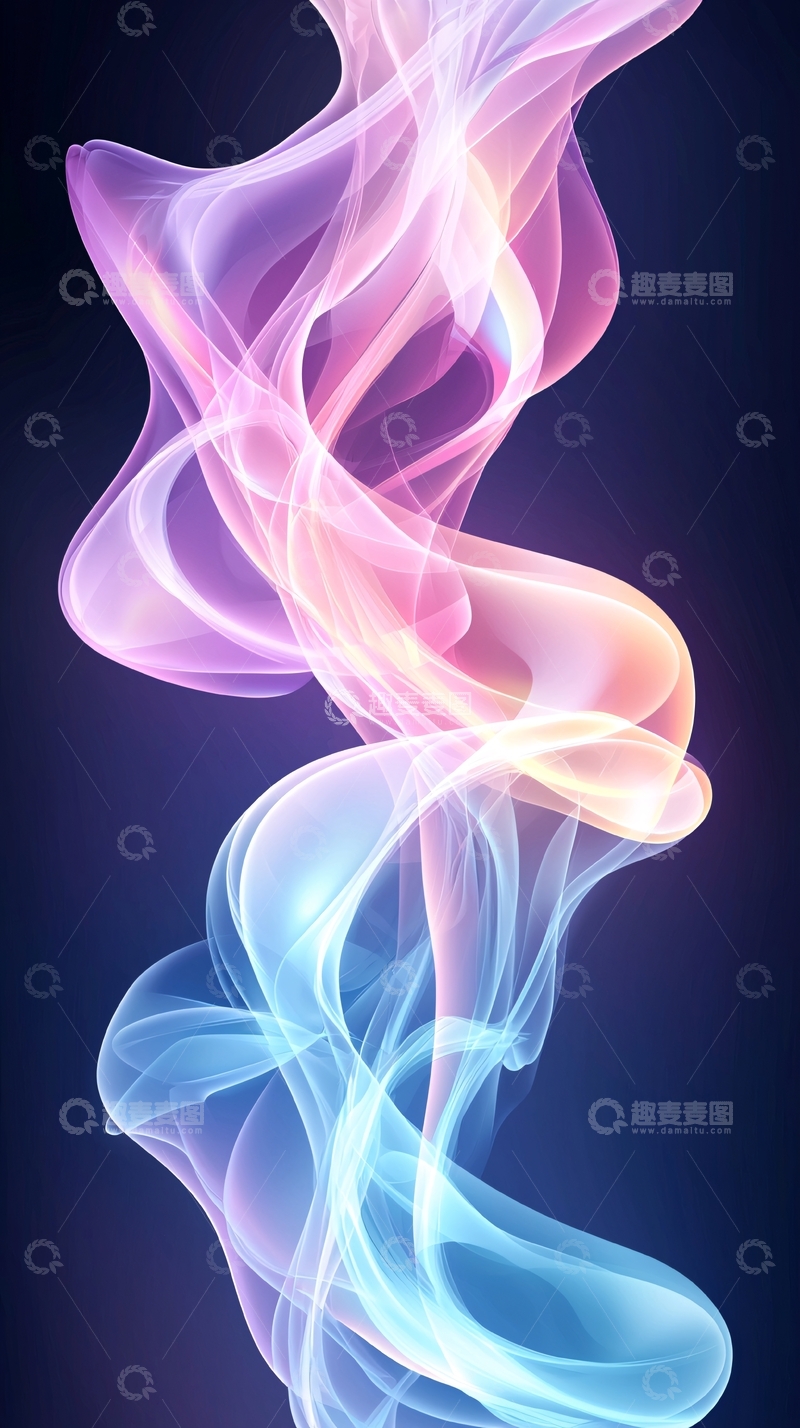 高清大图下载【趣麦麦图】梦幻色彩流动线条艺术背景