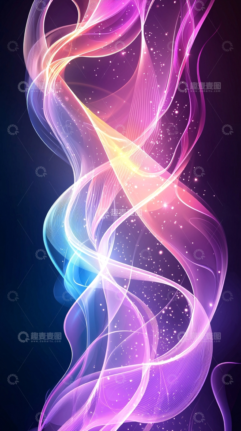高清大图下载【趣麦麦图】梦幻光波抽象艺术背景
