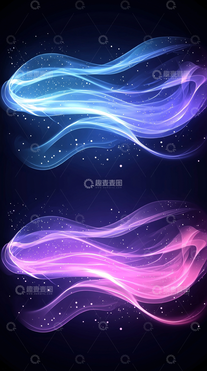 高清大图下载【趣麦麦图】梦幻光波抽象背景素材