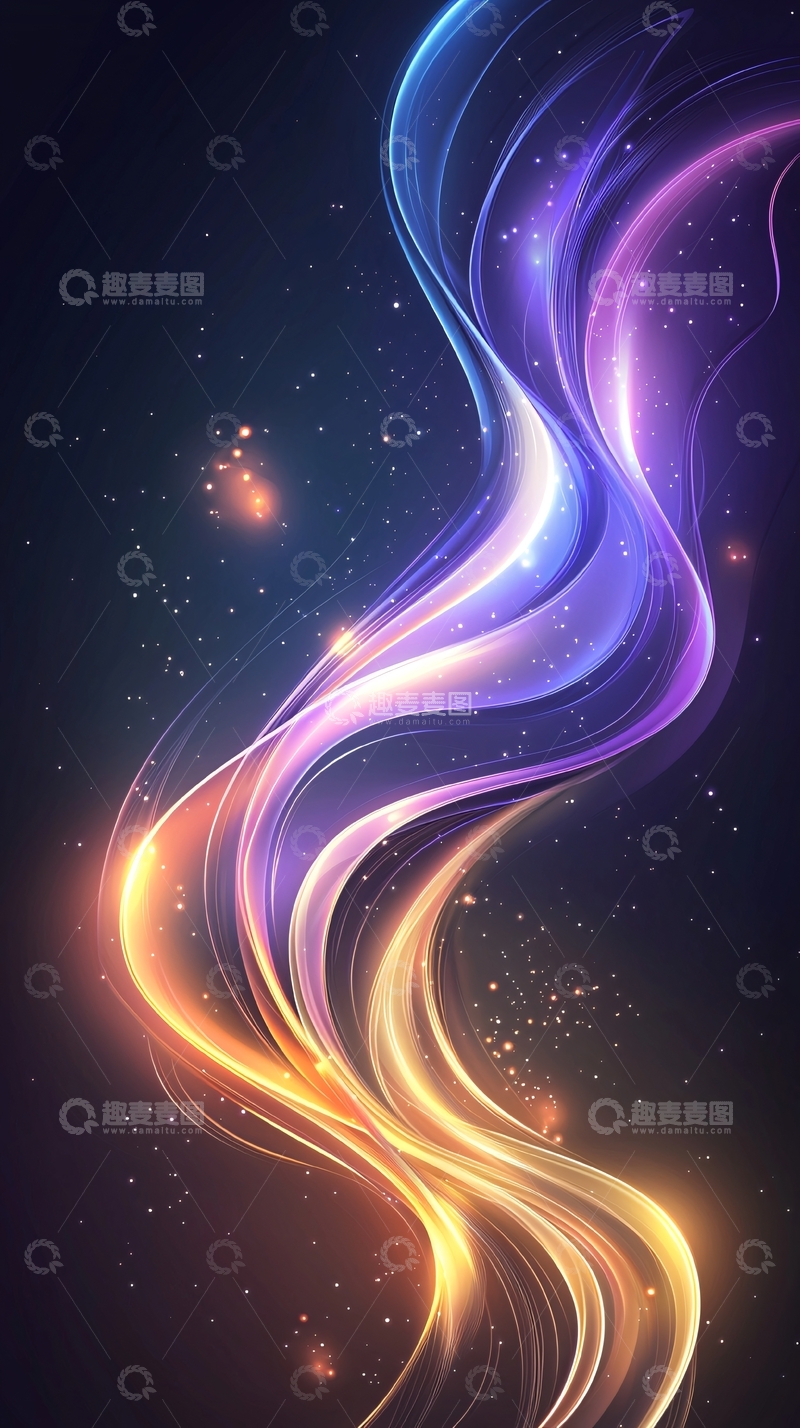 高清大图下载【趣麦麦图】梦幻星空流光动态壁纸