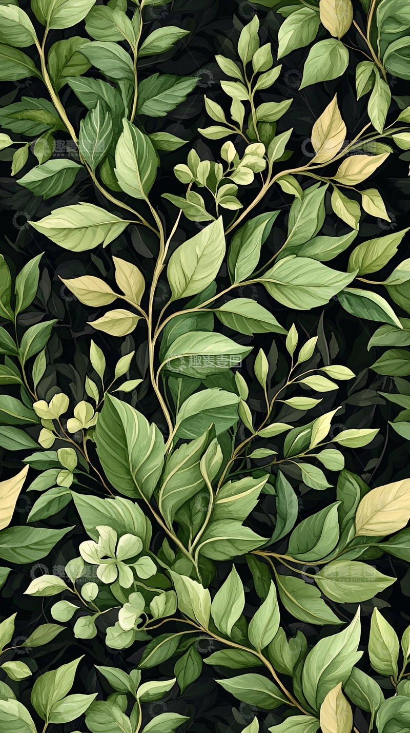 高清大图下载【趣麦麦图】绿色植物背景图案素材
