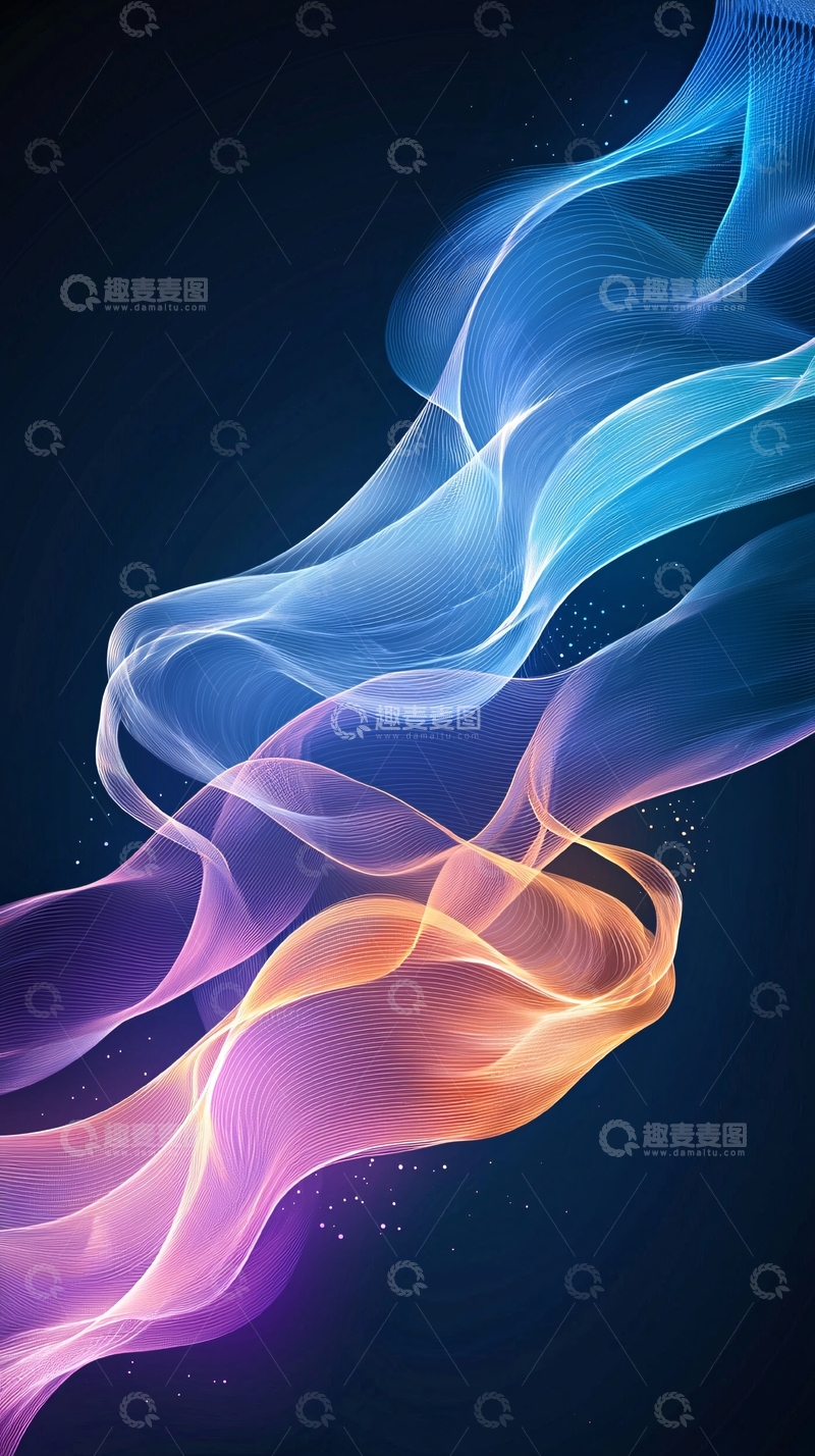 高清大图下载【趣麦麦图】抽象线条流动背景