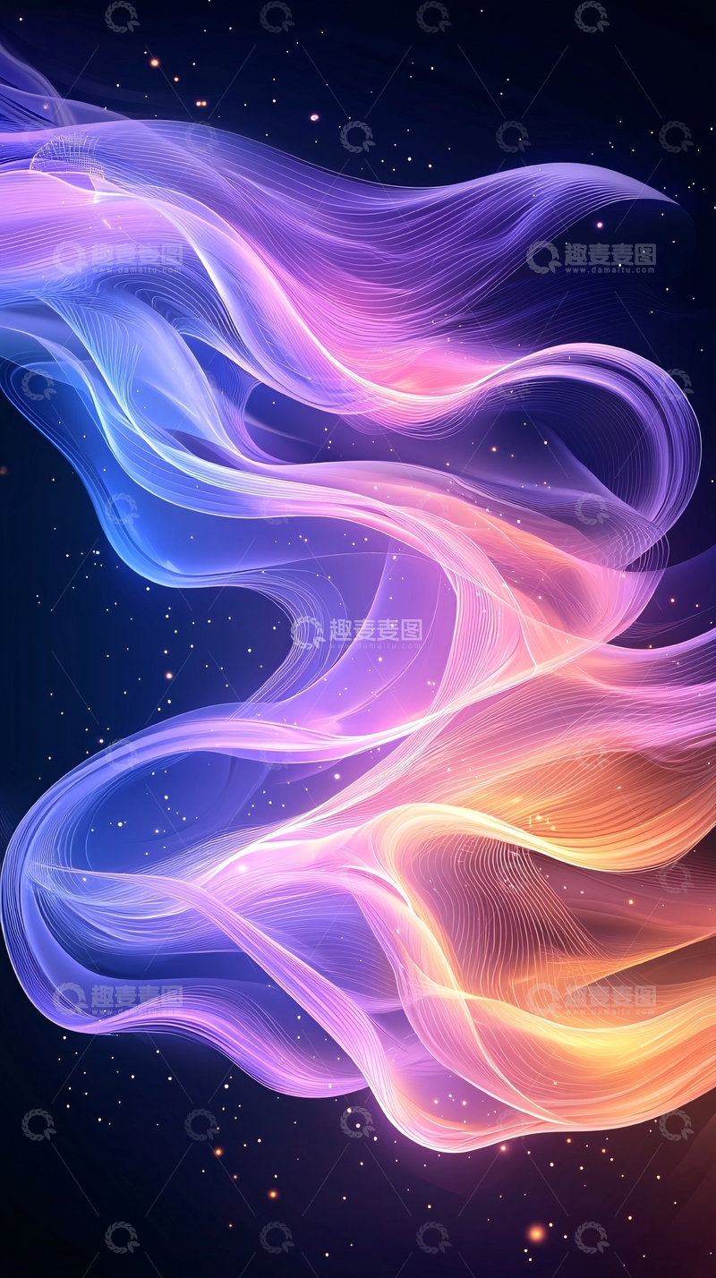 高清大图下载【趣麦麦图】梦幻星空流光动态壁纸