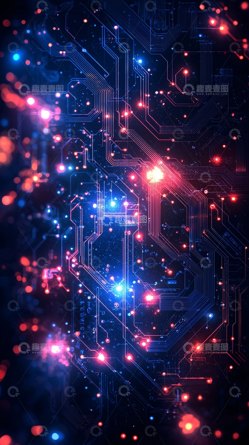 高清大图下载【趣麦麦图】未来科技电路板光影效果