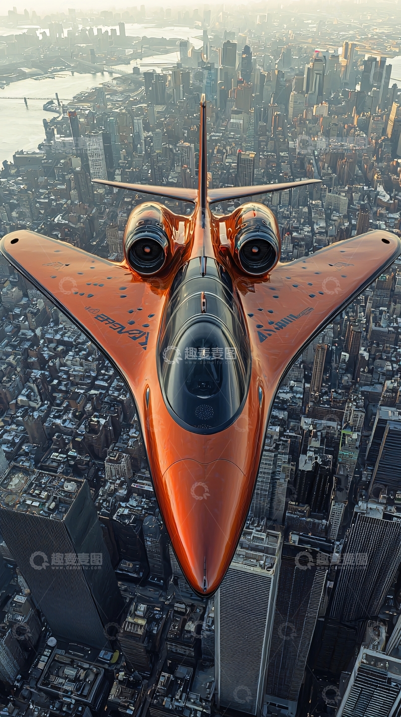 高清大图下载【趣麦麦图】未来城市中的科幻飞行器