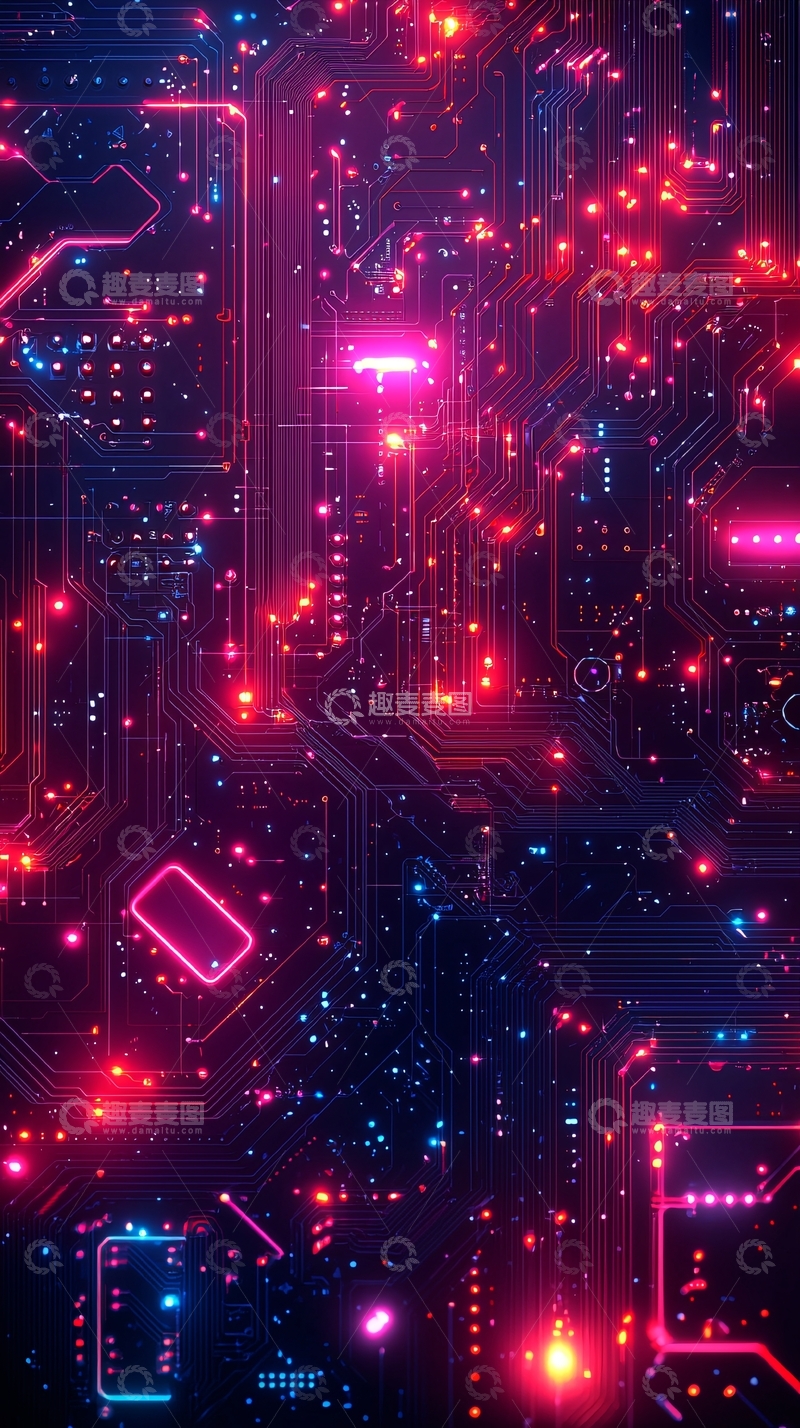 高清大图下载【趣麦麦图】未来科技电路板背景图