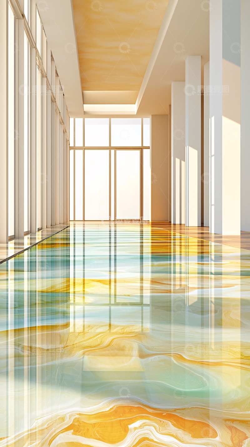 高清大图下载【趣麦麦图】现代抽象艺术走廊设计