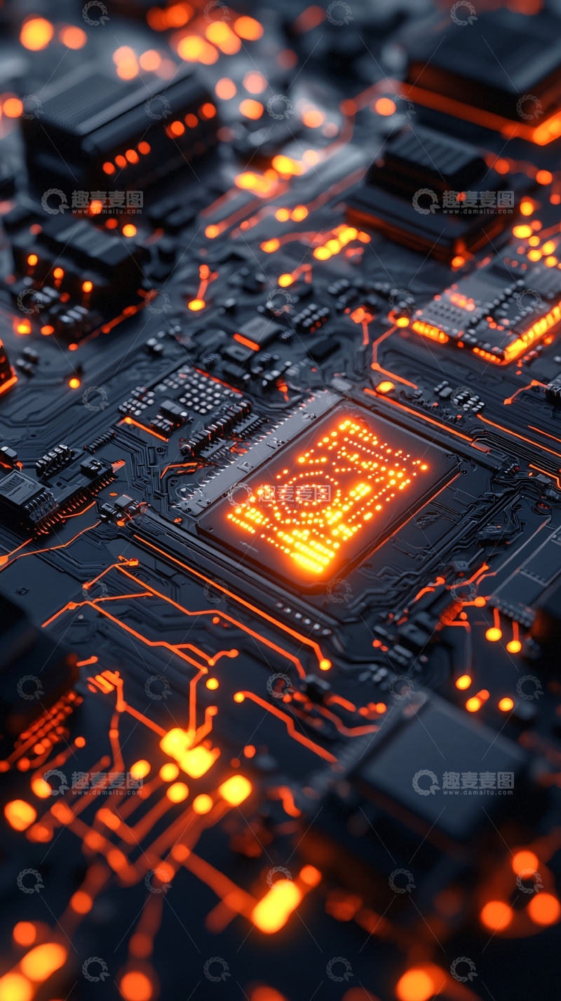 高清大图下载【趣麦麦图】未来科技电路板背景图