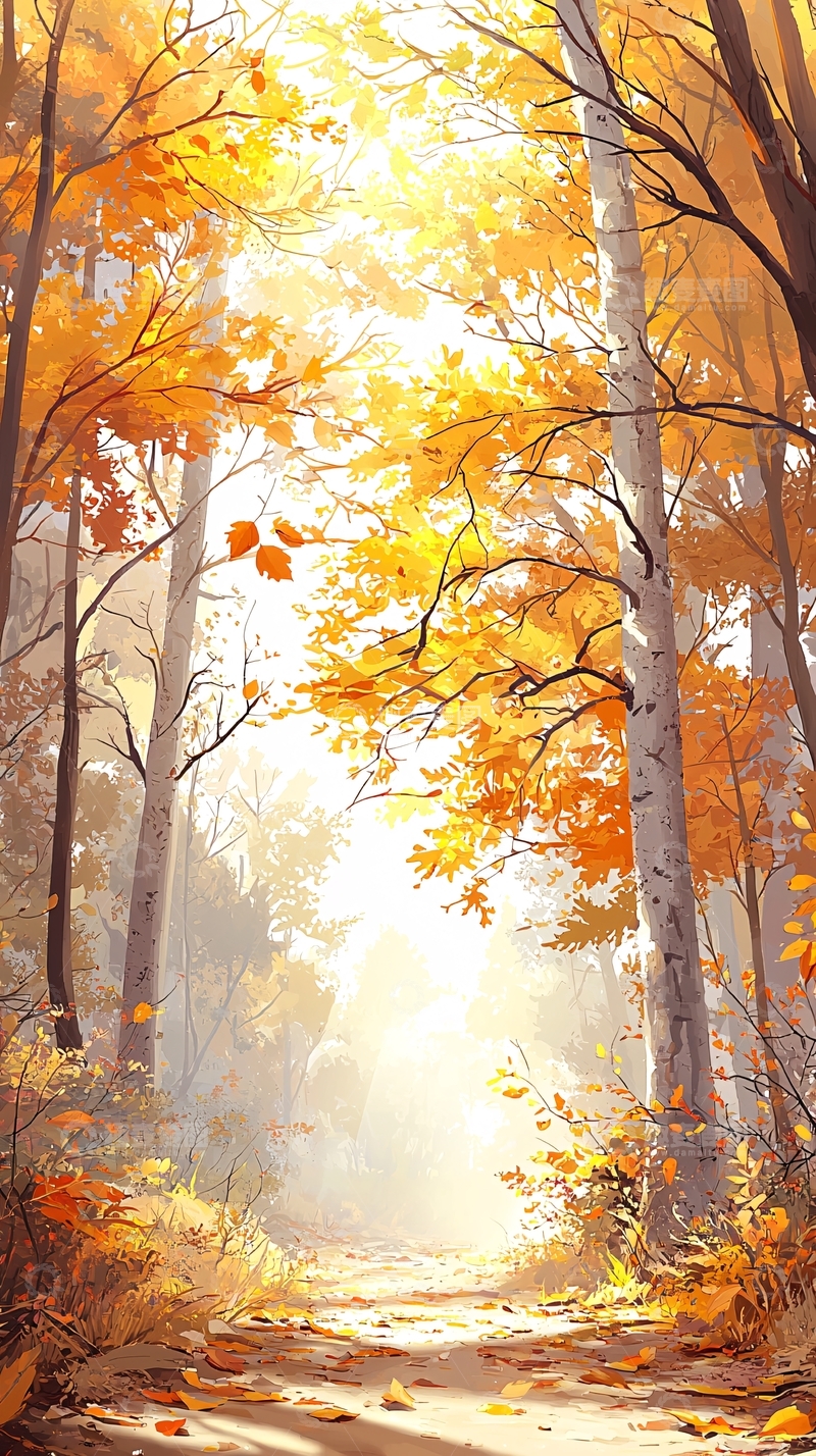 高清大图下载【趣麦麦图】秋日森林小径78