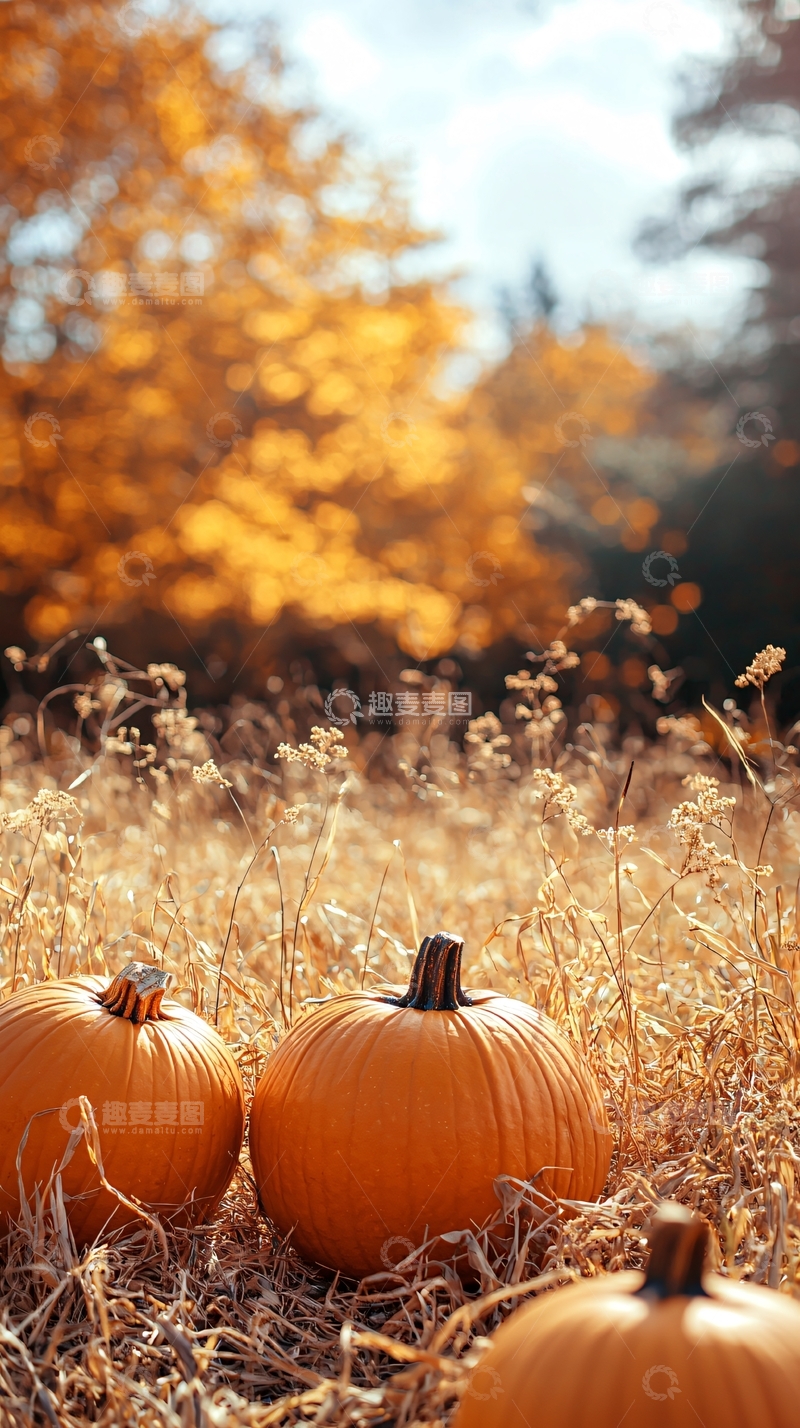 高清大图下载【趣麦麦图】秋日南瓜田野风景