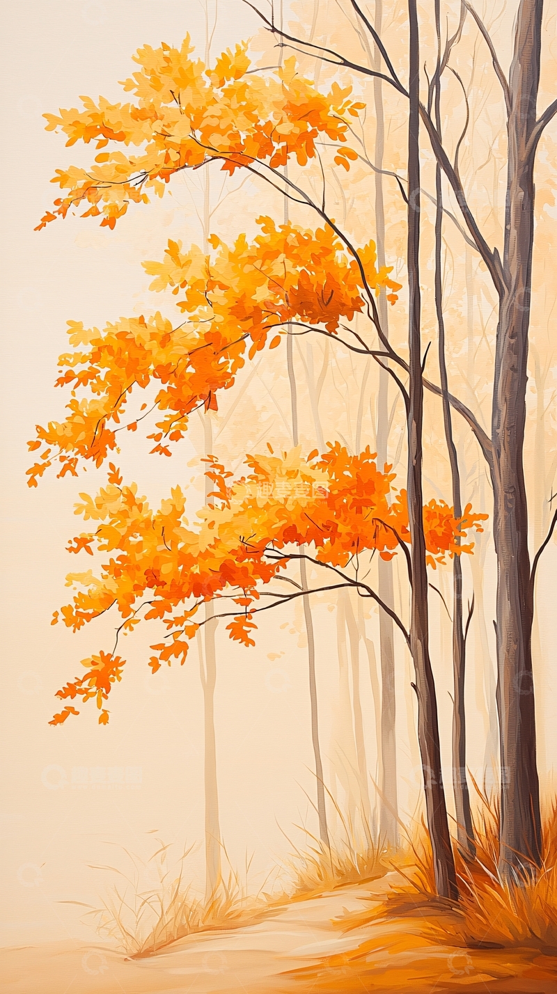 高清大图下载【趣麦麦图】秋日森林风景画