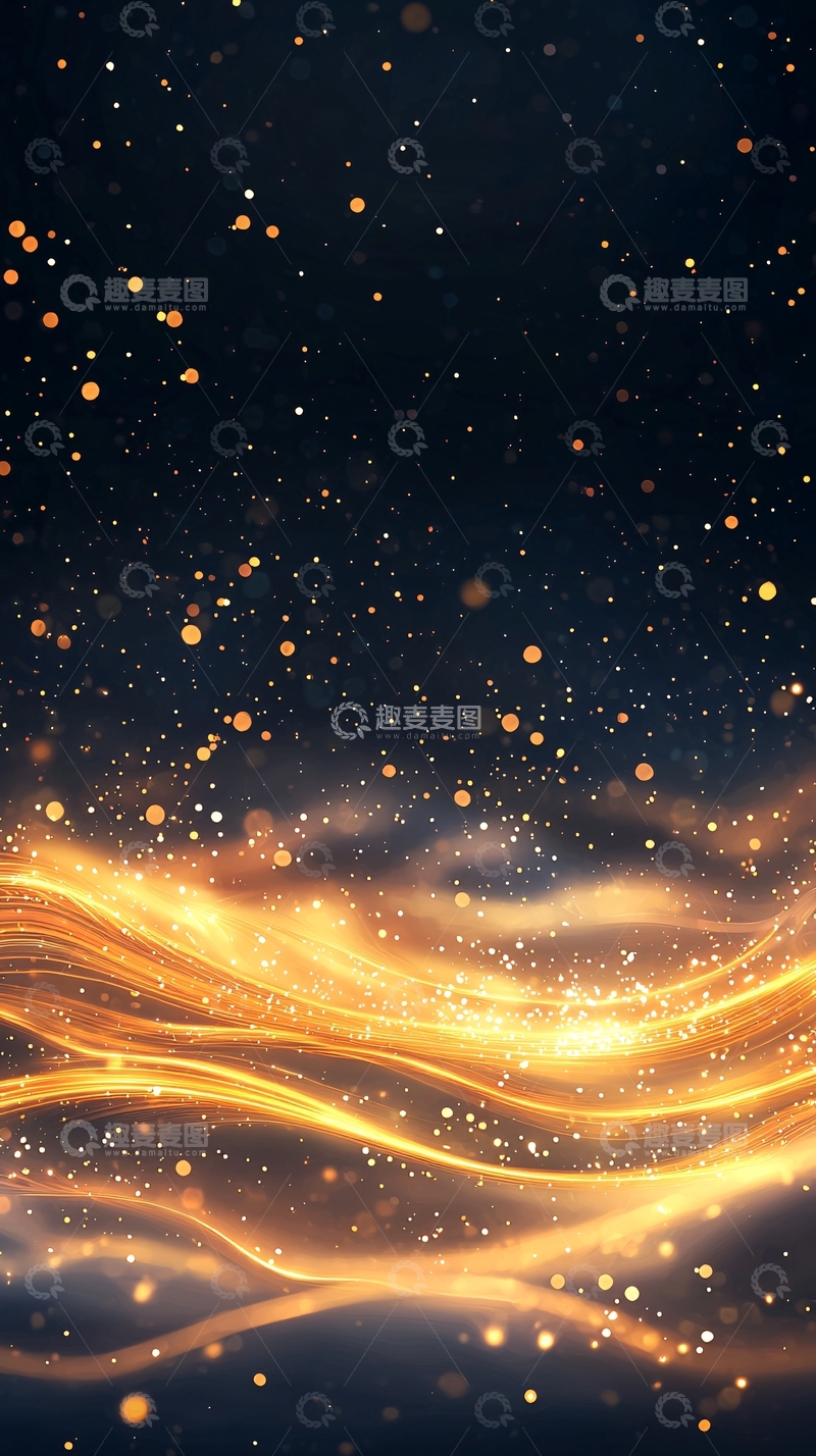 高清大图下载【趣麦麦图】金色光带星空背景
