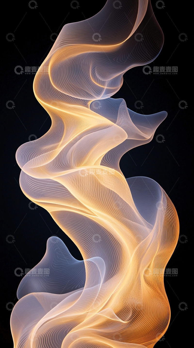 高清大图下载【趣麦麦图】抽象线条流动艺术背景