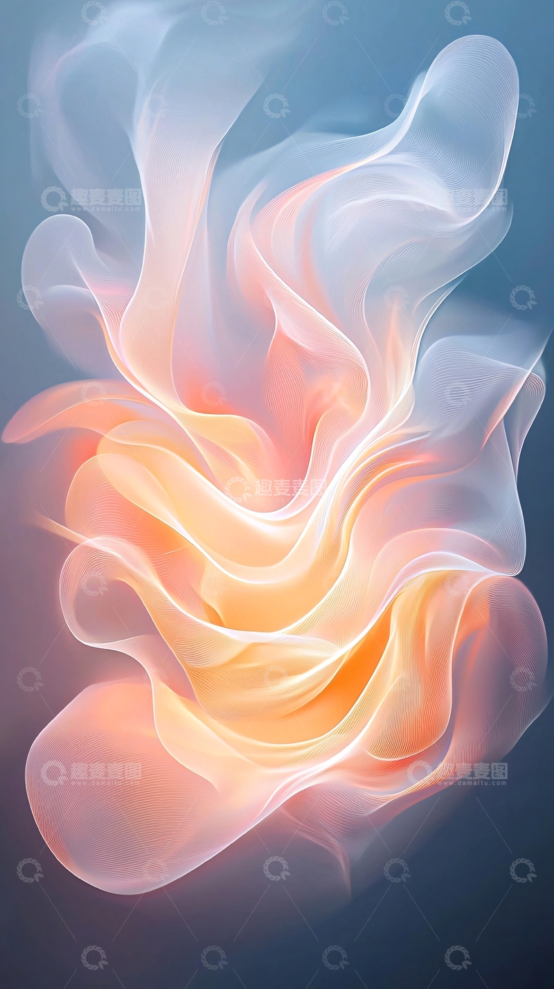 高清大图下载【趣麦麦图】抽象流动线条艺术背景