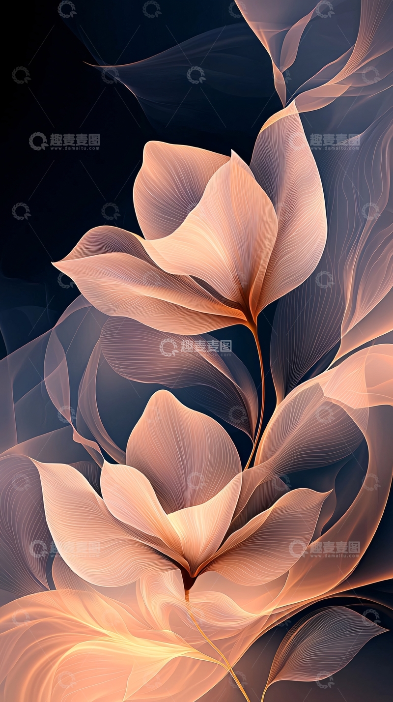 高清大图下载【趣麦麦图】抽象花卉艺术背景图