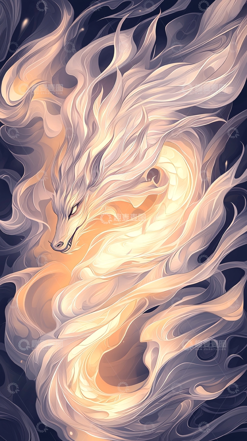 高清大图下载【趣麦麦图】梦幻狐狸艺术插画