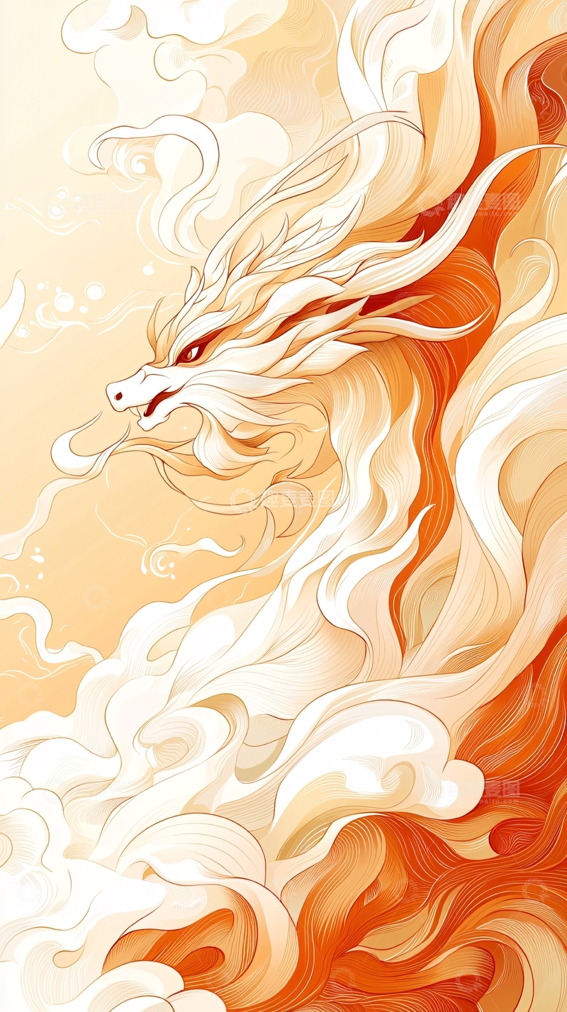 高清大图下载【趣麦麦图】龙与火焰的艺术插画