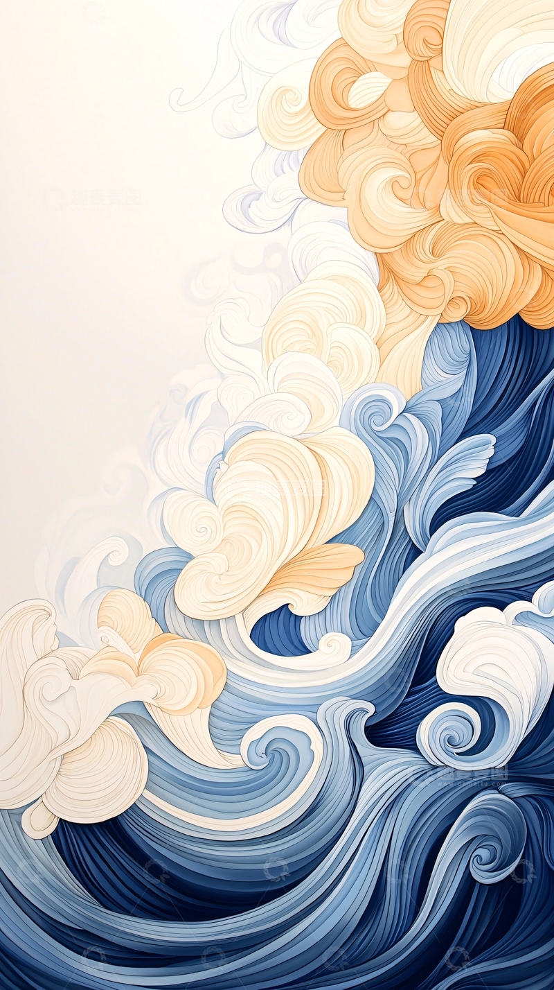 高清大图下载【趣麦麦图】抽象波浪艺术背景图