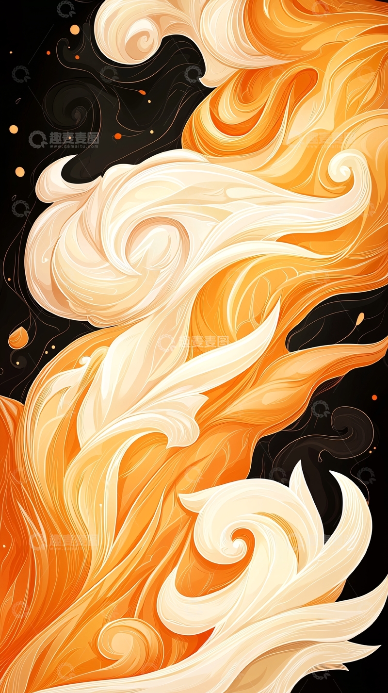 高清大图下载【趣麦麦图】火焰流动抽象艺术背景