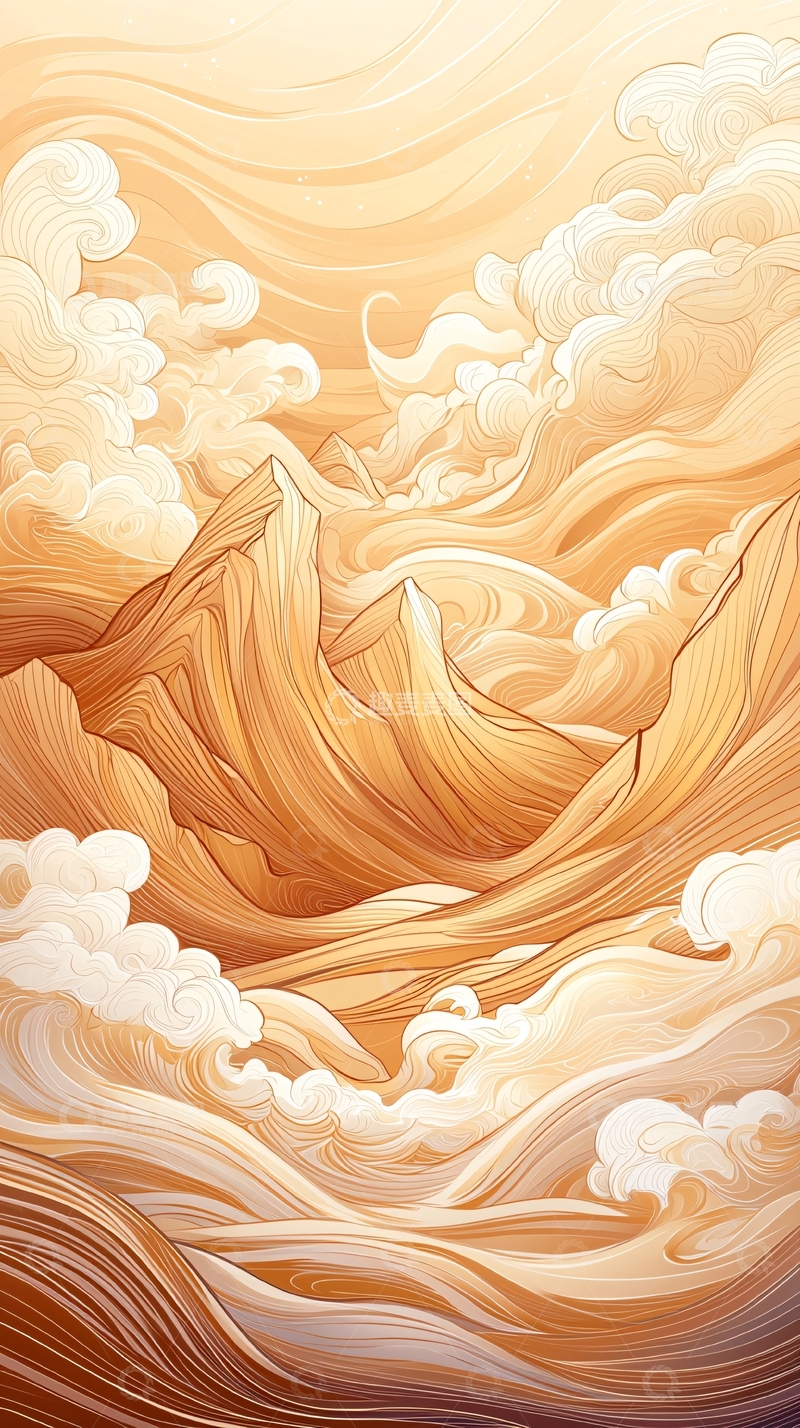 高清大图下载【趣麦麦图】金色山脉与云海