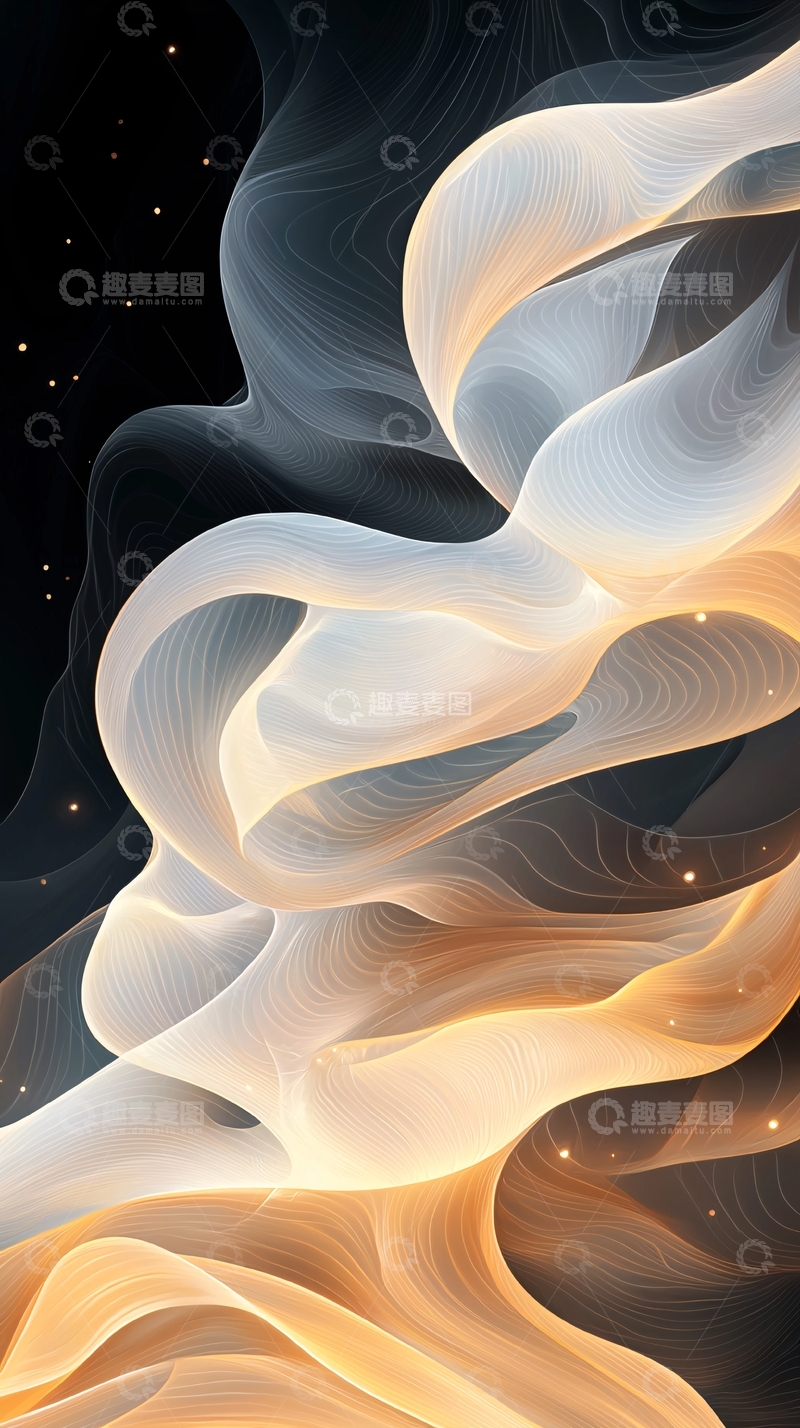高清大图下载【趣麦麦图】抽象线条流动艺术背景