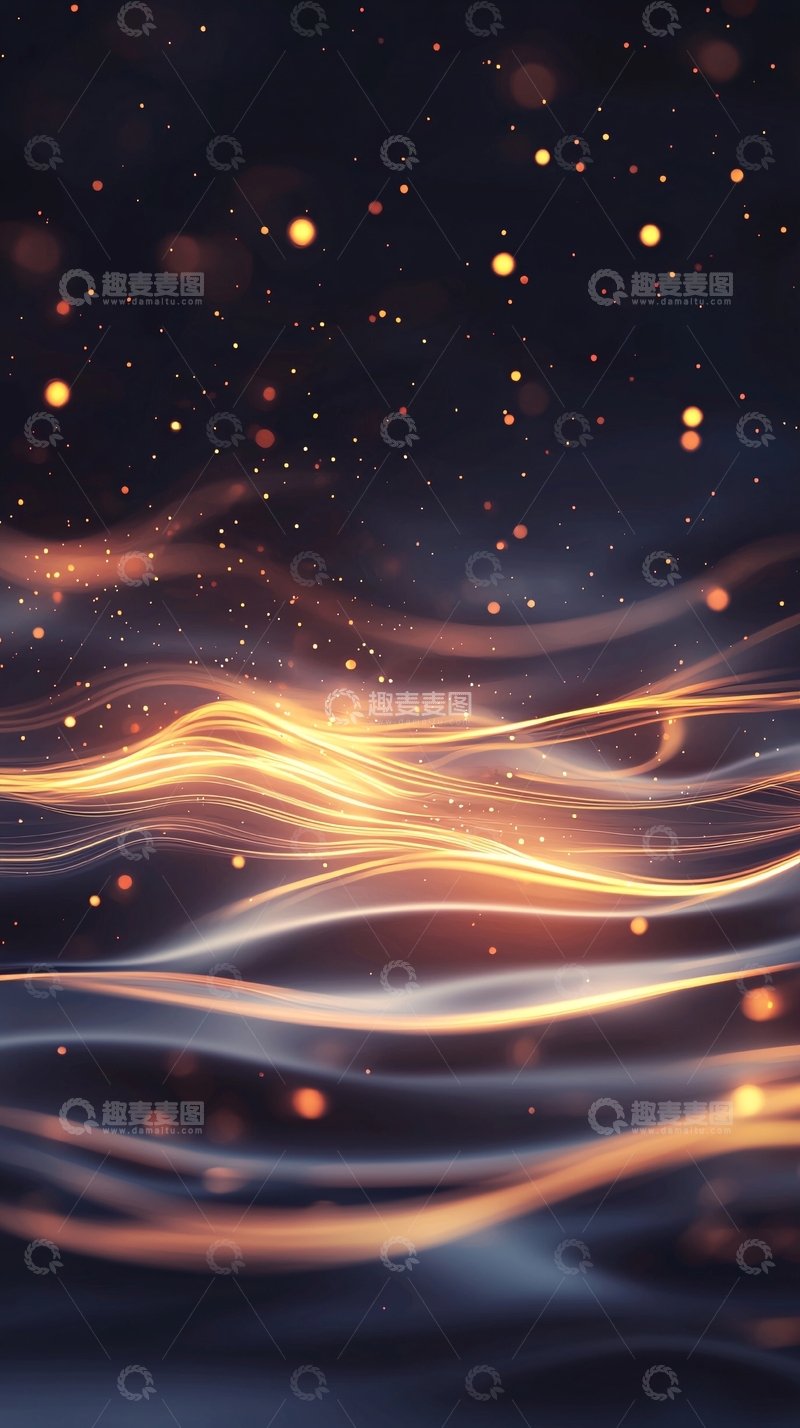 高清大图下载【趣麦麦图】金色光波流动背景