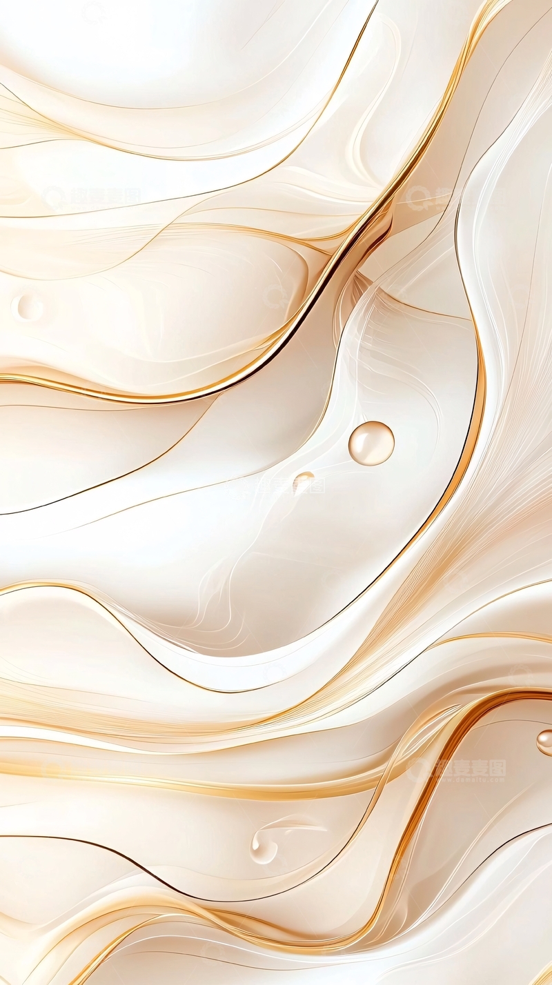 高清大图下载【趣麦麦图】金色波浪抽象艺术背景