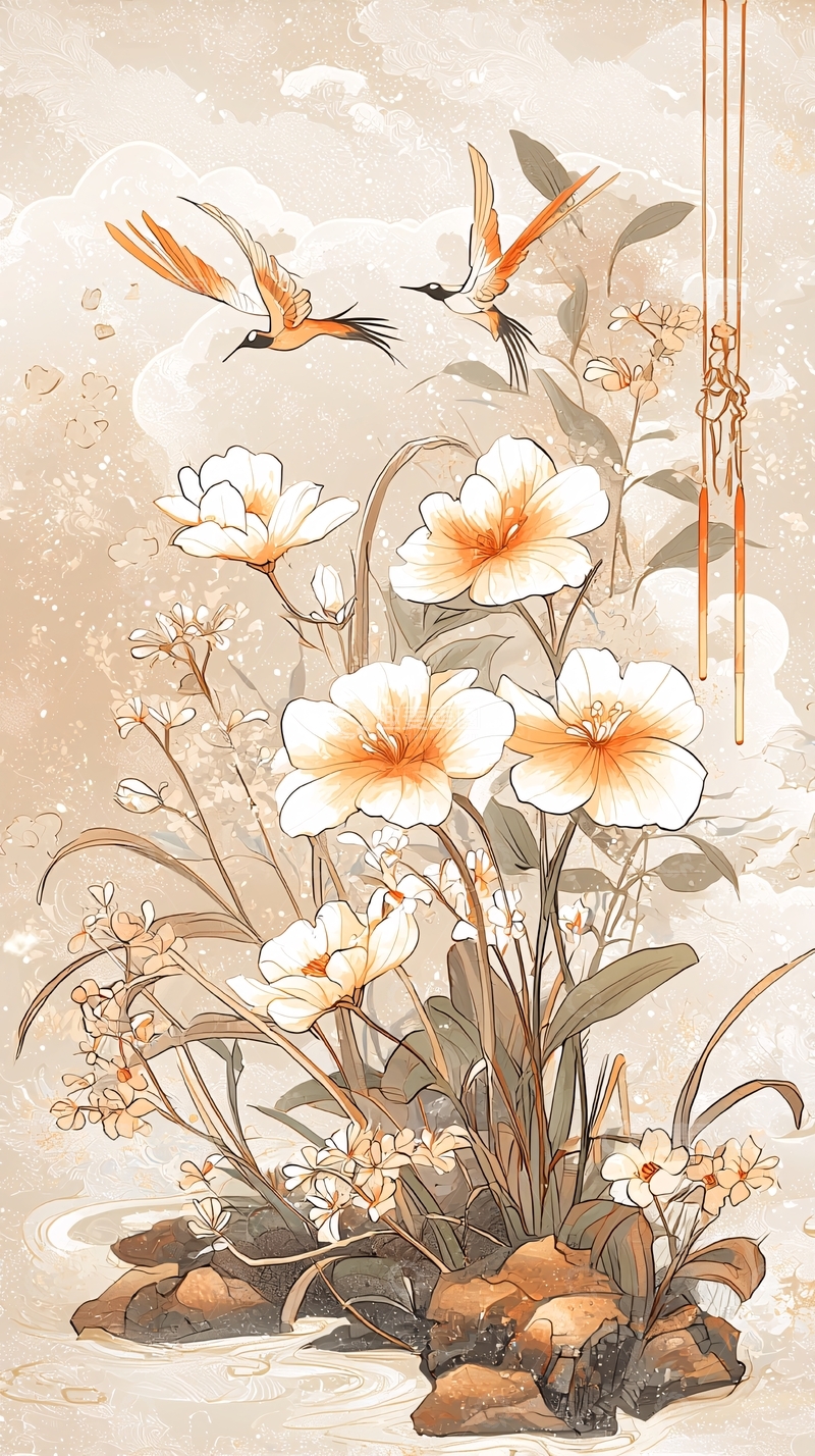 高清大图下载【趣麦麦图】秋日花鸟自然风景图