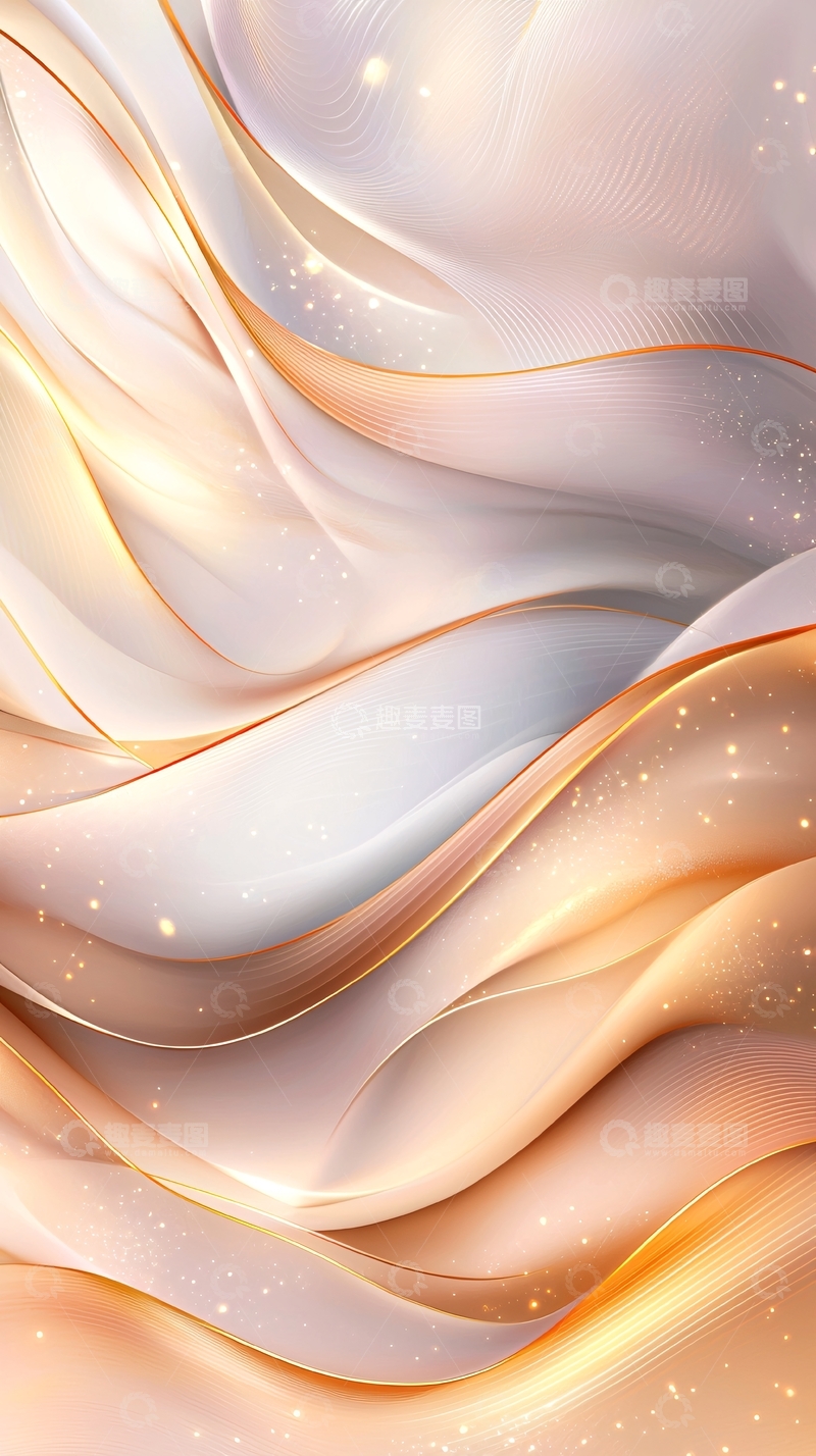 高清大图下载【趣麦麦图】金色波浪抽象艺术背景