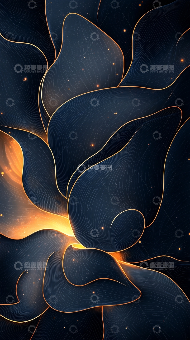 高清大图下载【趣麦麦图】深邃星空抽象线条艺术背景