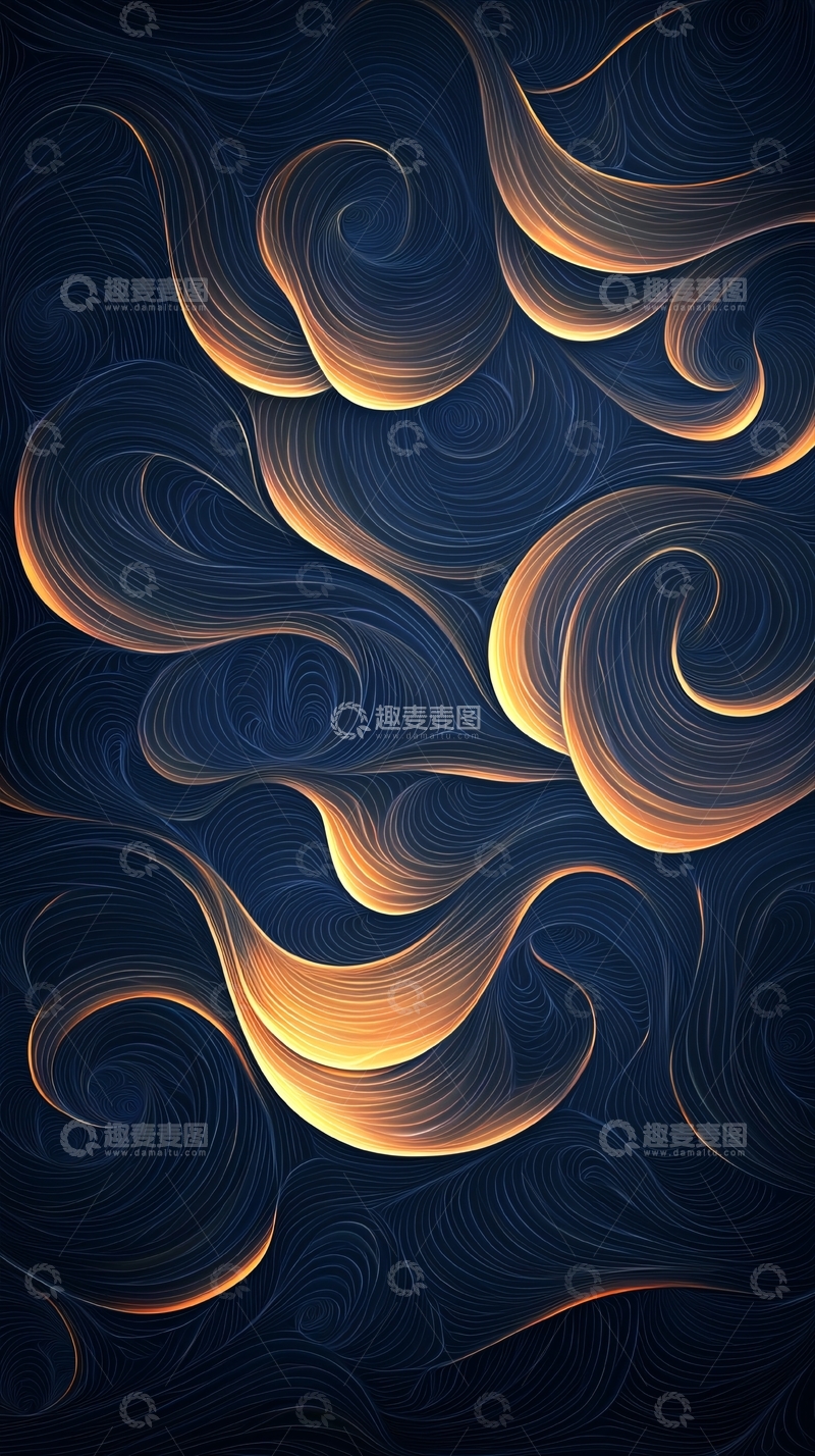 高清大图下载【趣麦麦图】抽象线条漩涡背景图