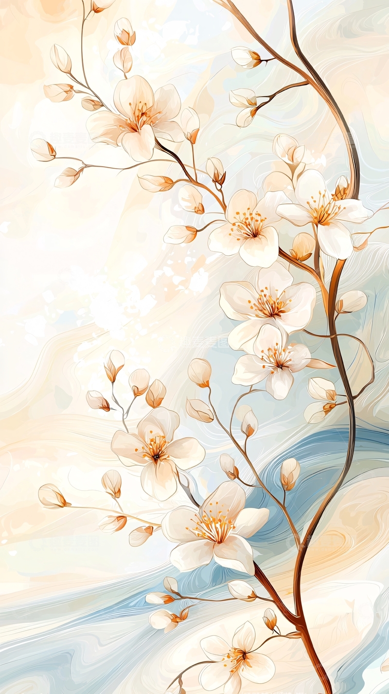 高清大图下载【趣麦麦图】春日樱花盛开背景图