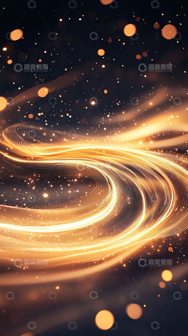 高清大图下载【趣麦麦图】金色光带动态壁纸
