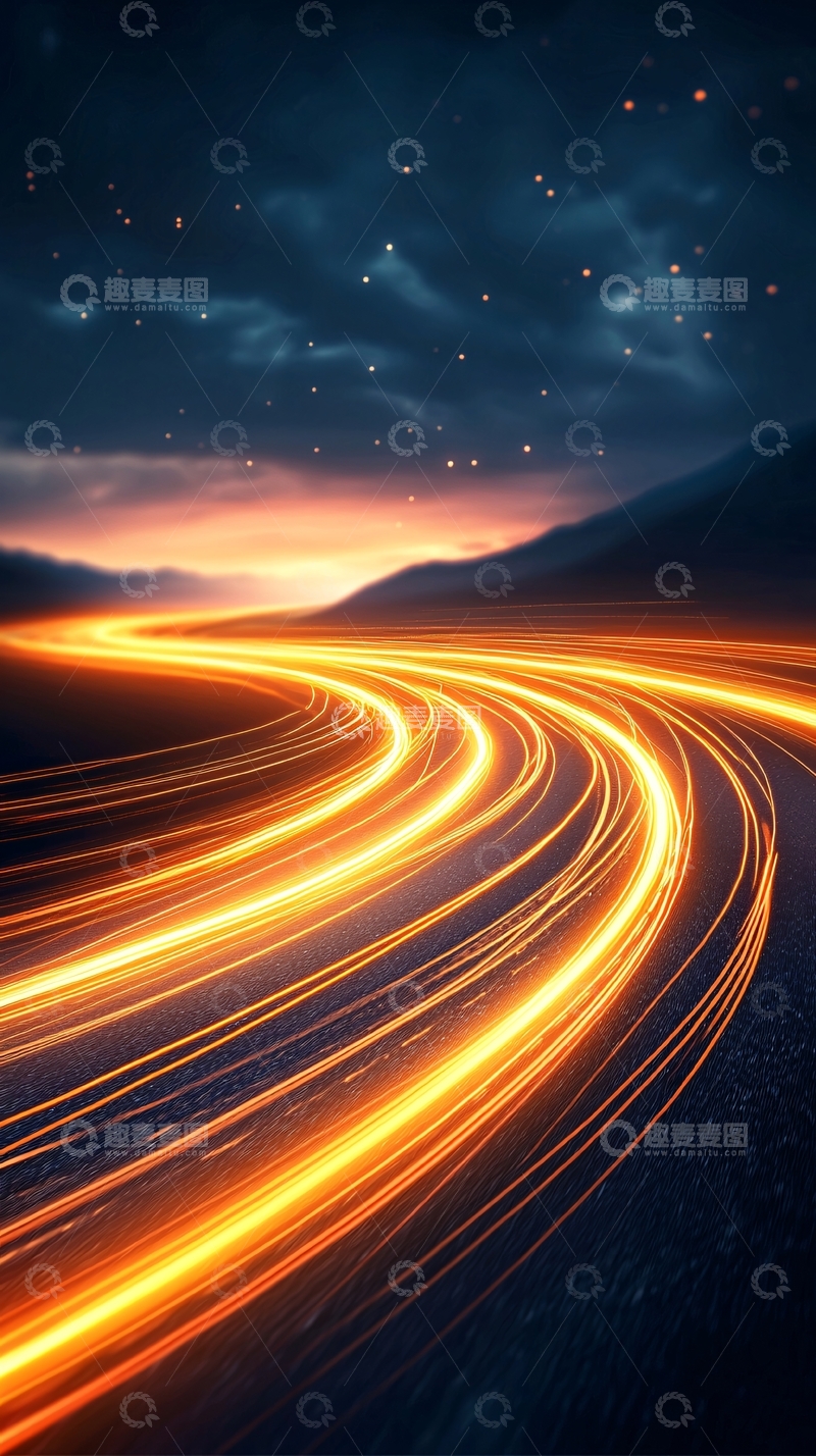 高清大图下载【趣麦麦图】夜空下的光速轨迹
